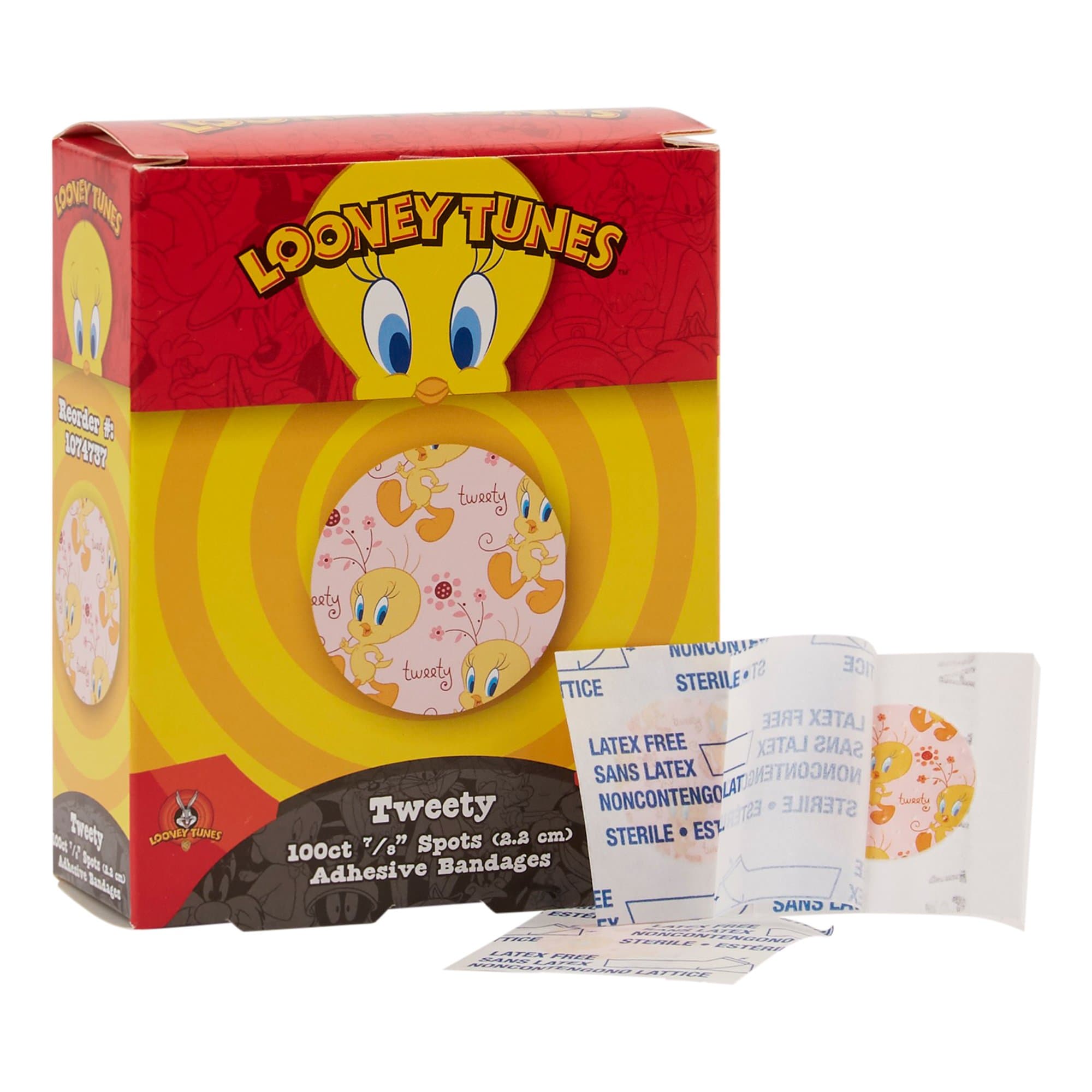 Picture of Looney TunesTM Stat Strip Adhesive Spot Bandage, 7/8-Inch Round