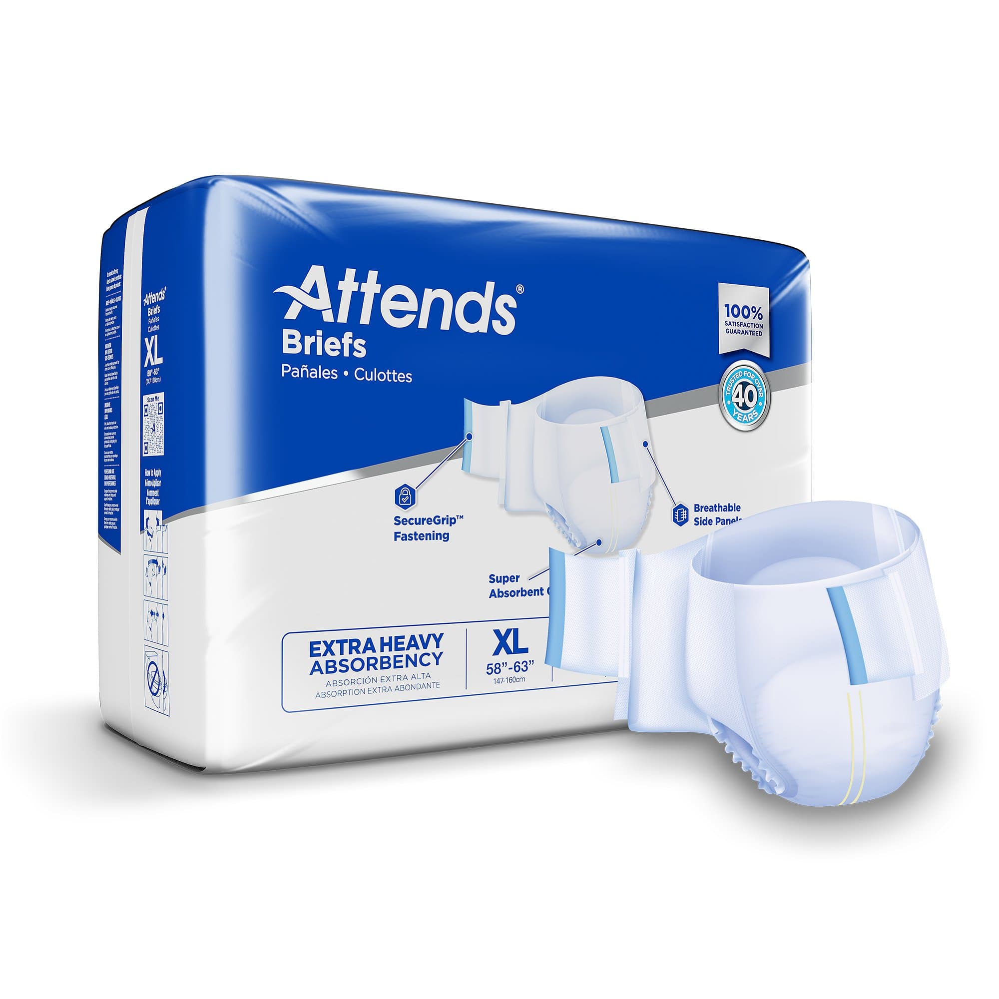 Picture of Attends Extra Heavy Absorbency Briefs, X-Large