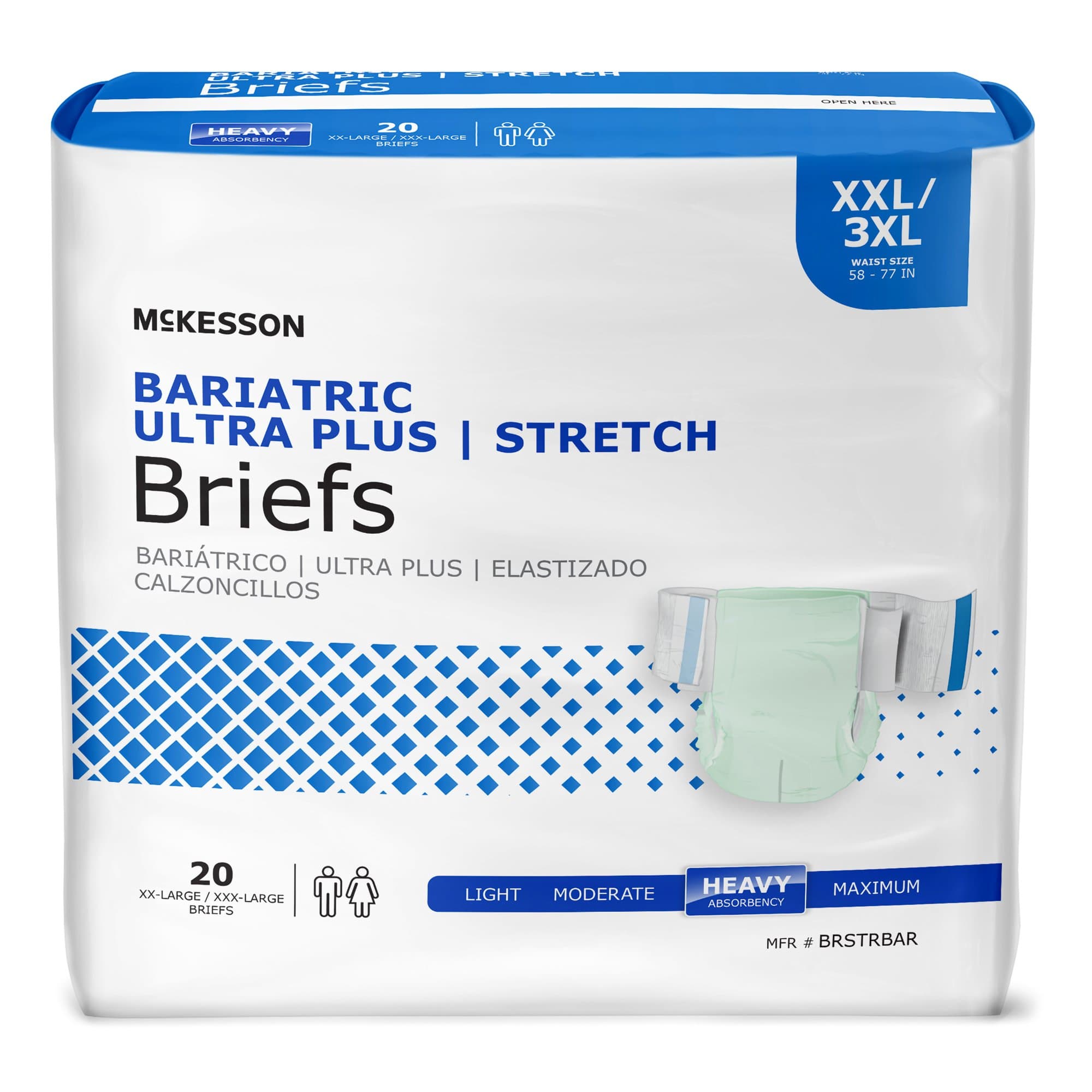 Picture of McKesson Ultra Plus Stretch Heavy Absorbency Incontinence Brief, Bariatric