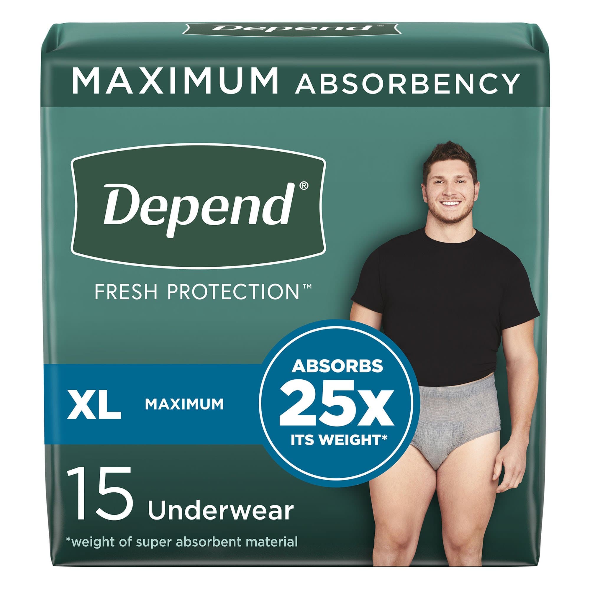 Picture of Depend Fresh ProtectionTM Men's Maximum Absorbency Underwear, X-Large
