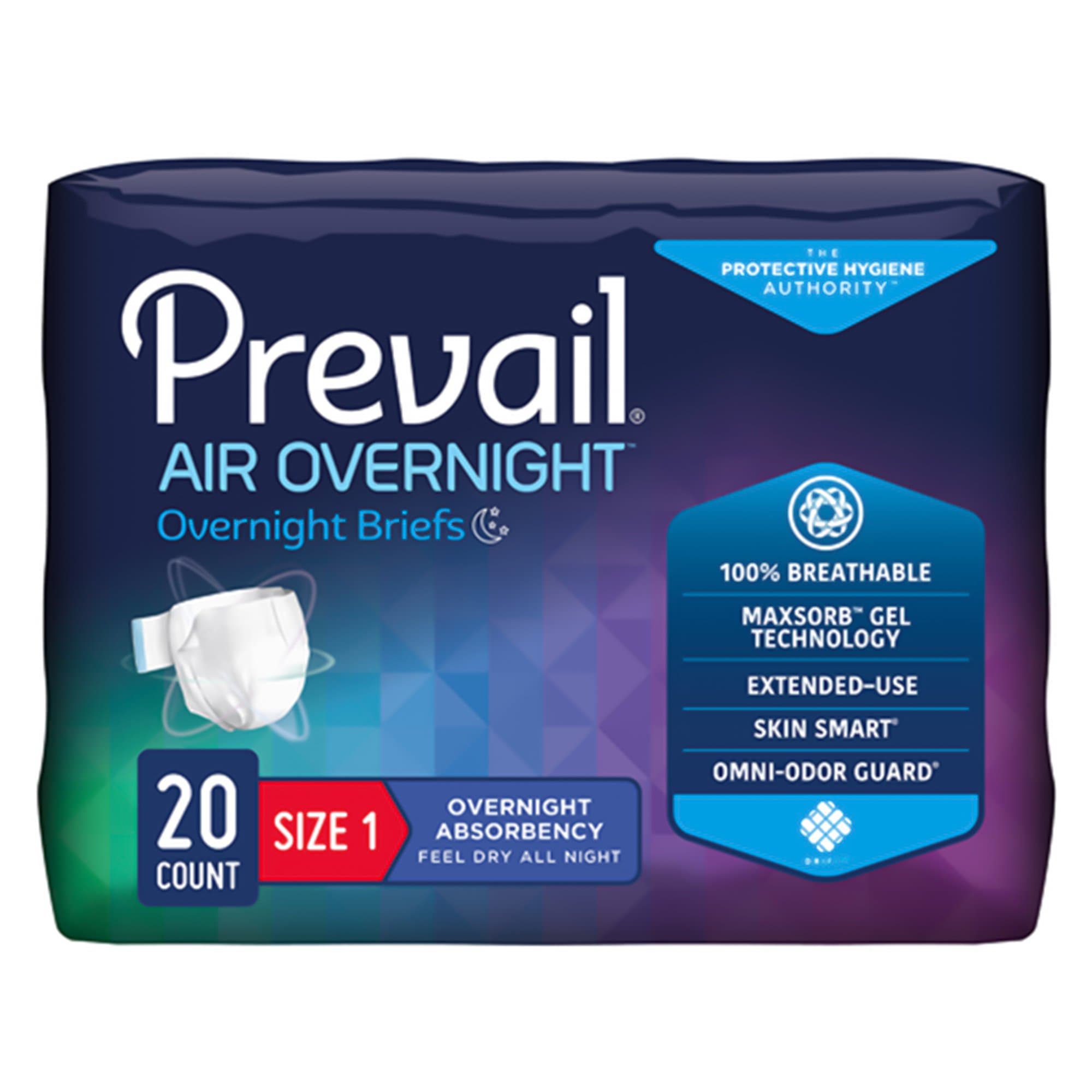 Picture of Prevail AirTM Overnight Briefs Overnight Absorbency, Size 1