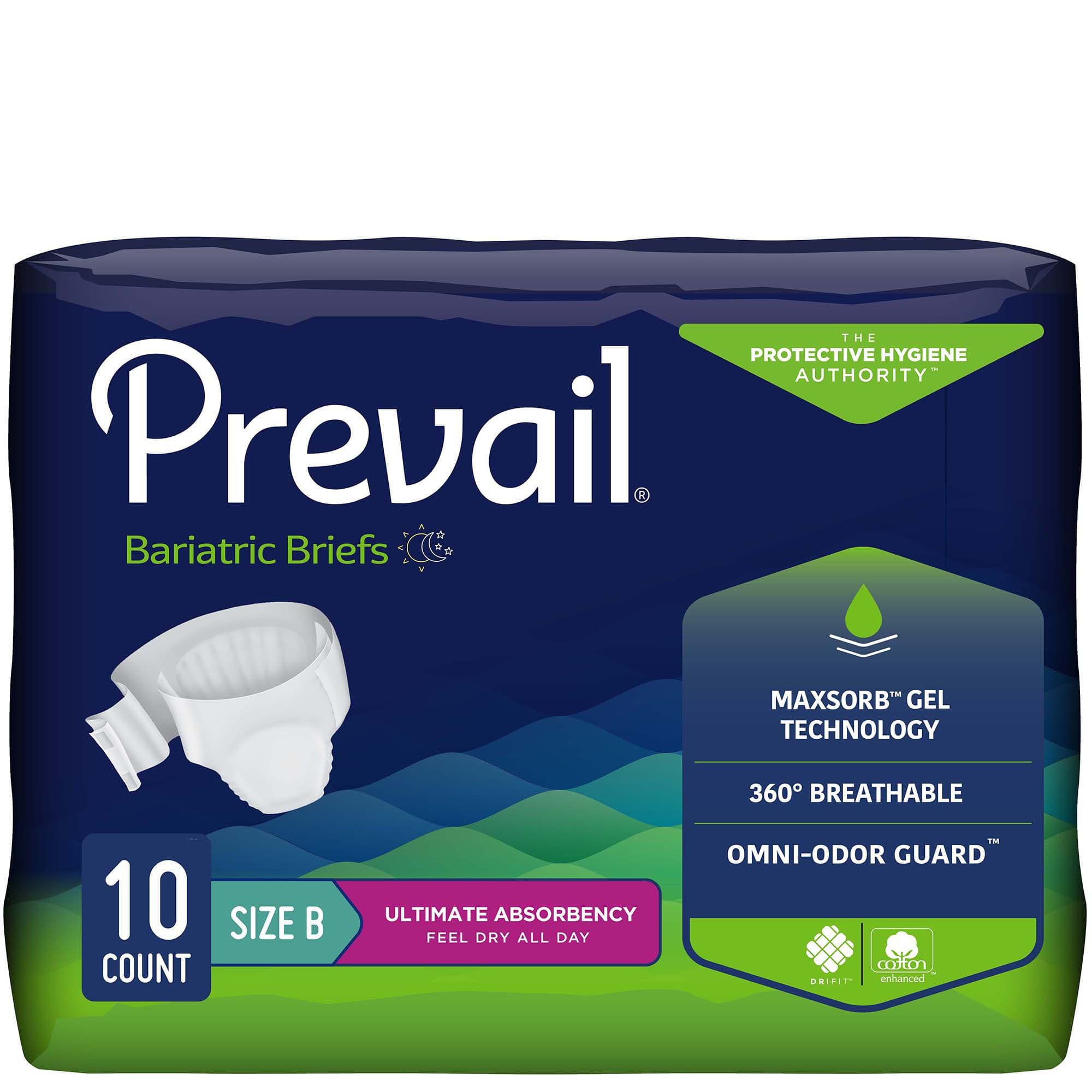 Picture of Prevail Bariatric Ultimate Absorbency Incontinence Brief, Size B
