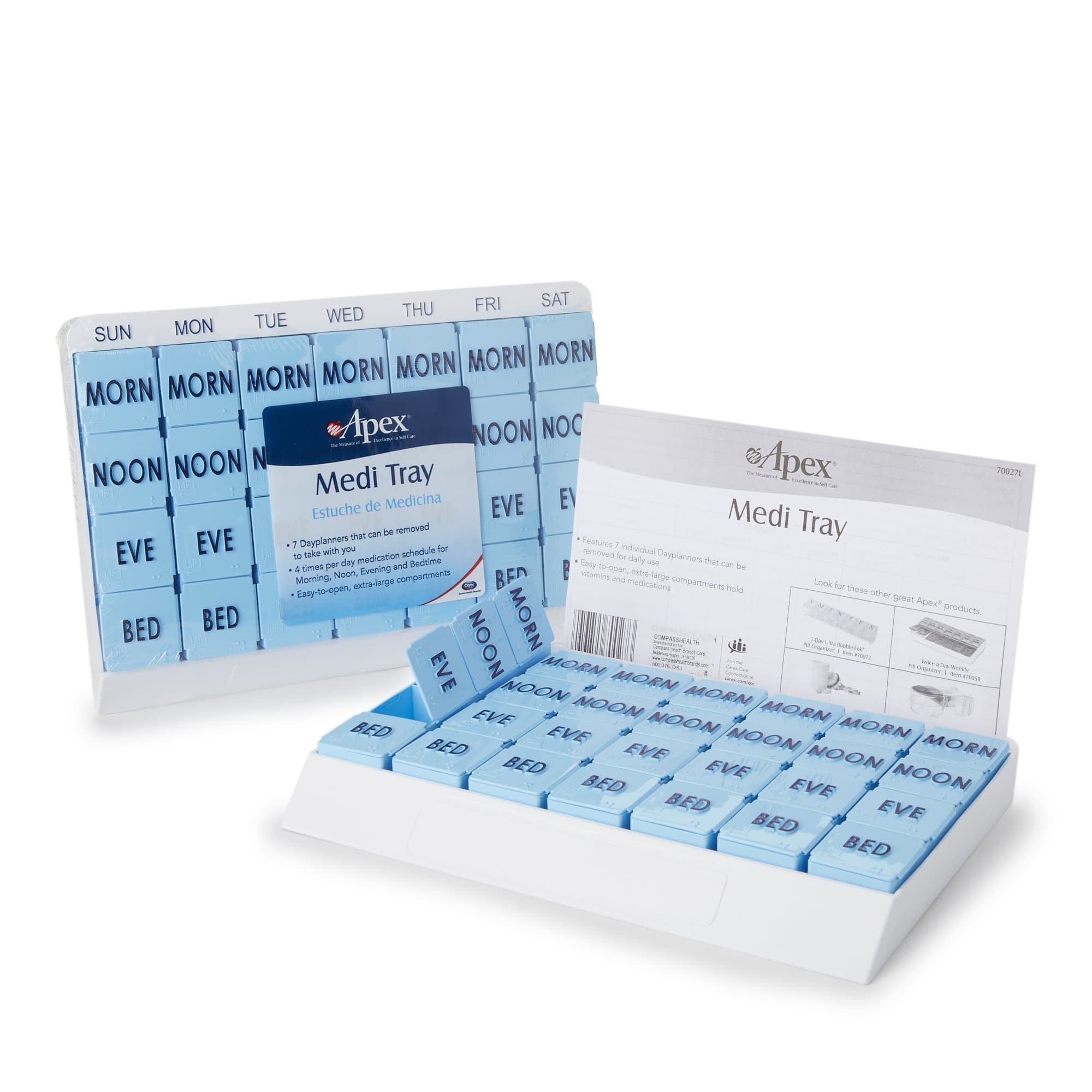 Picture of Apex Medi Tray Pill Organizer, Days of the Week / Morn, Noon, Eve, Bed