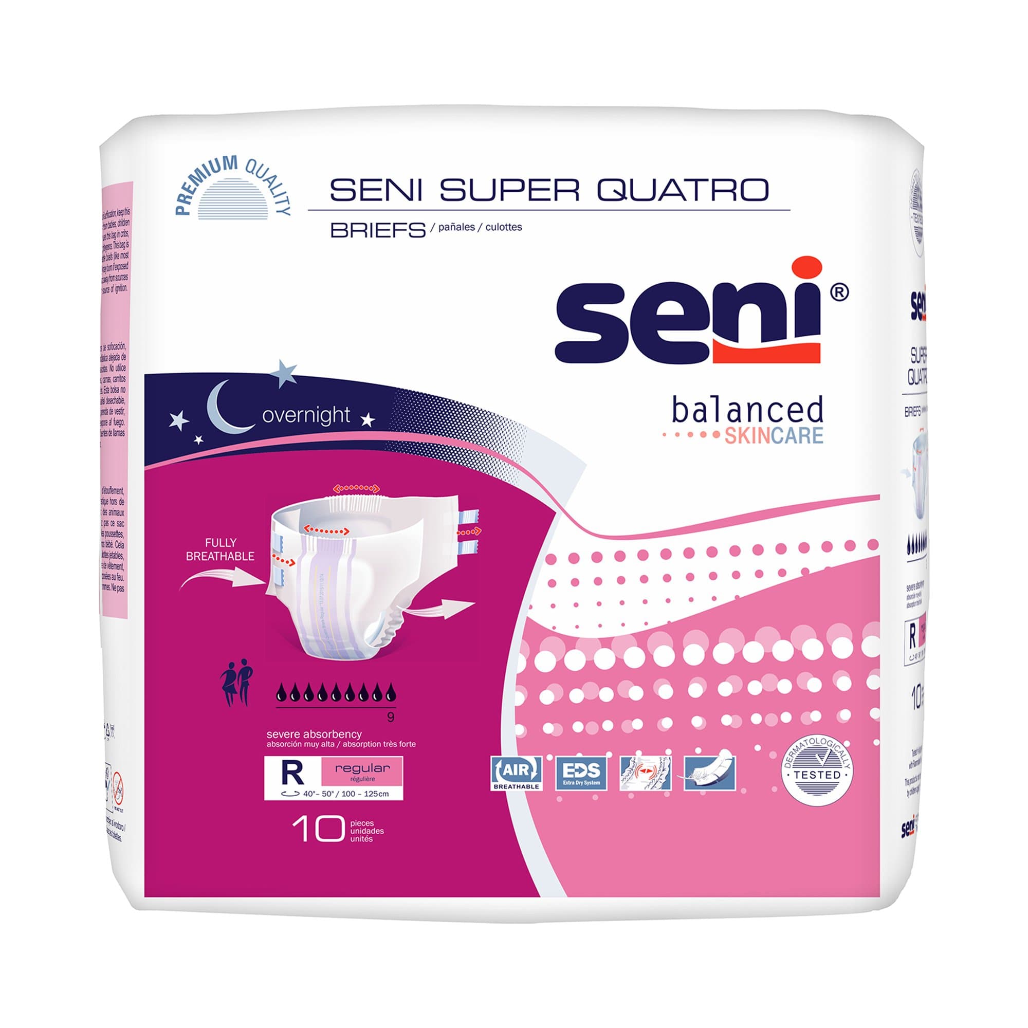 Picture of Seni Super Quatro Severe Absorbency Incontinence Brief, Regular