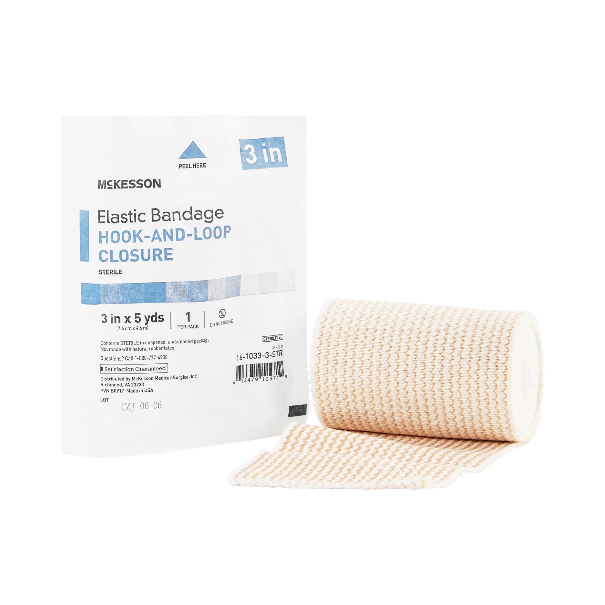 Picture of McKesson Hook and Loop Closure Elastic Bandage, 3 Inch x 5 Yard