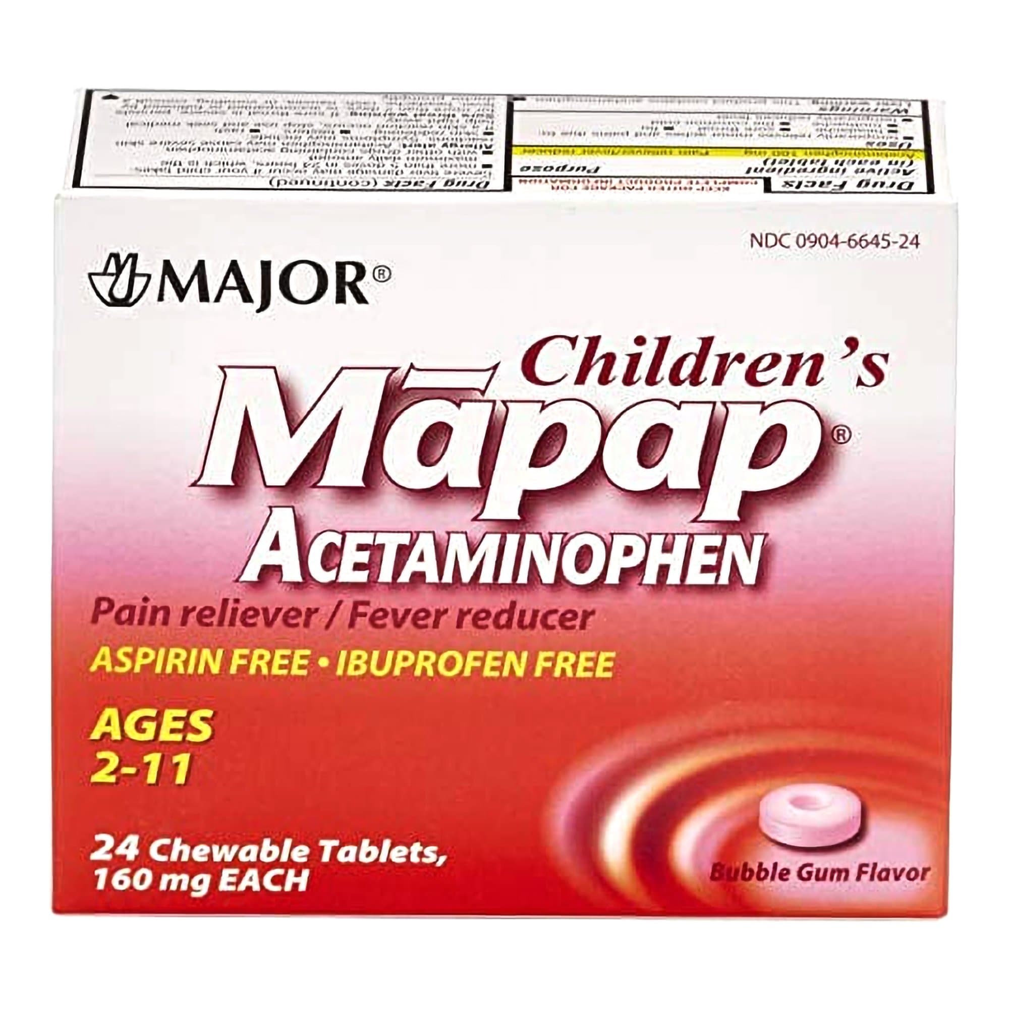 Picture of Mapap Acetaminophen Children's Pain Relief / Fever Reducer, Bubble Gum flavor