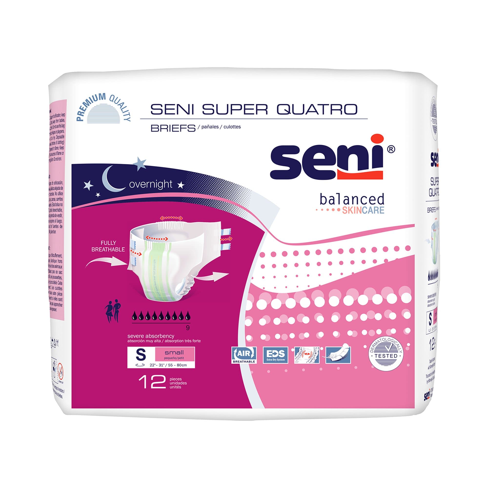 Picture of Seni Super Quatro Severe Absorbency Incontinence Brief, Small
