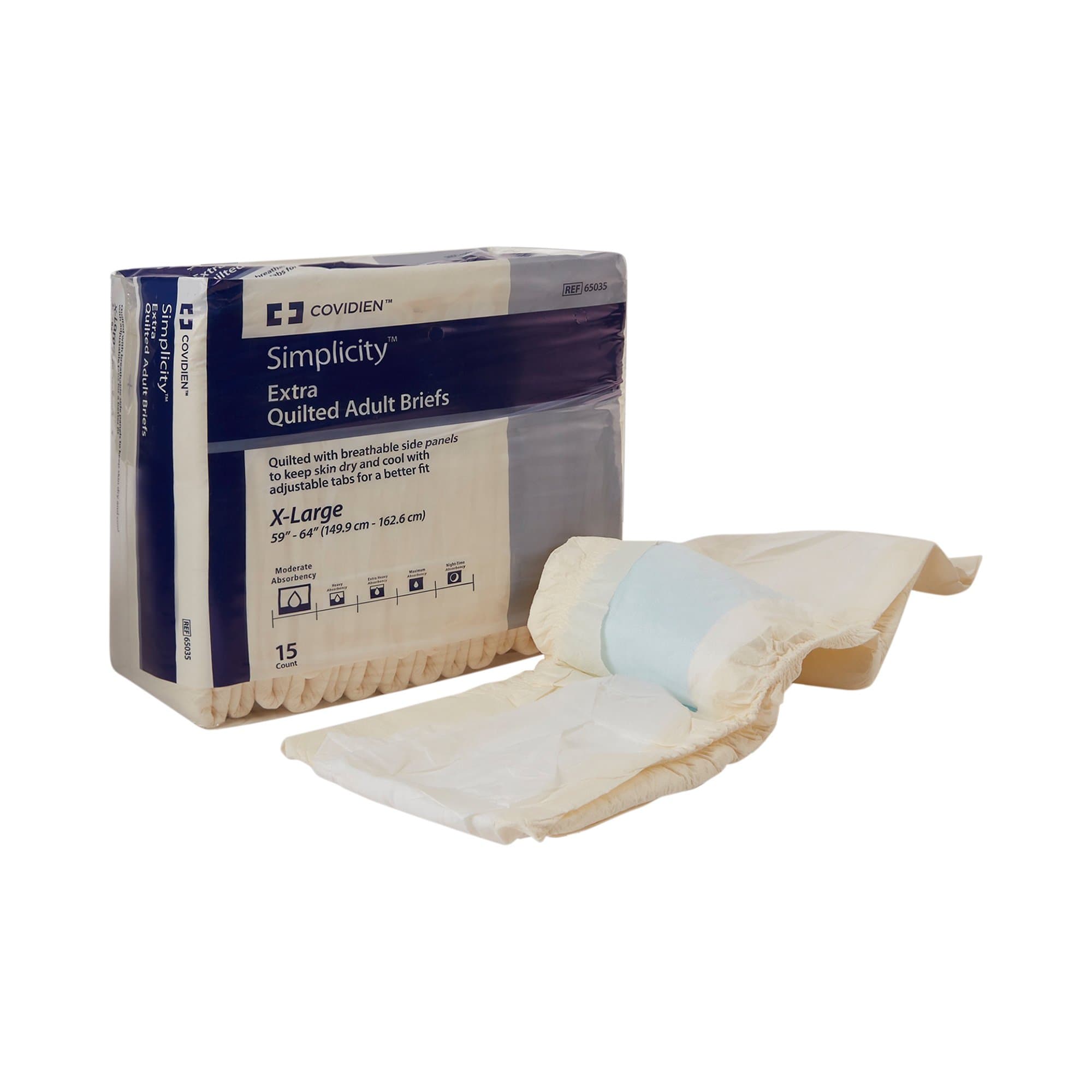 Picture of Simplicity Unisex Adult Incontinence Briefs, Moderate Absorbency, Extra Large