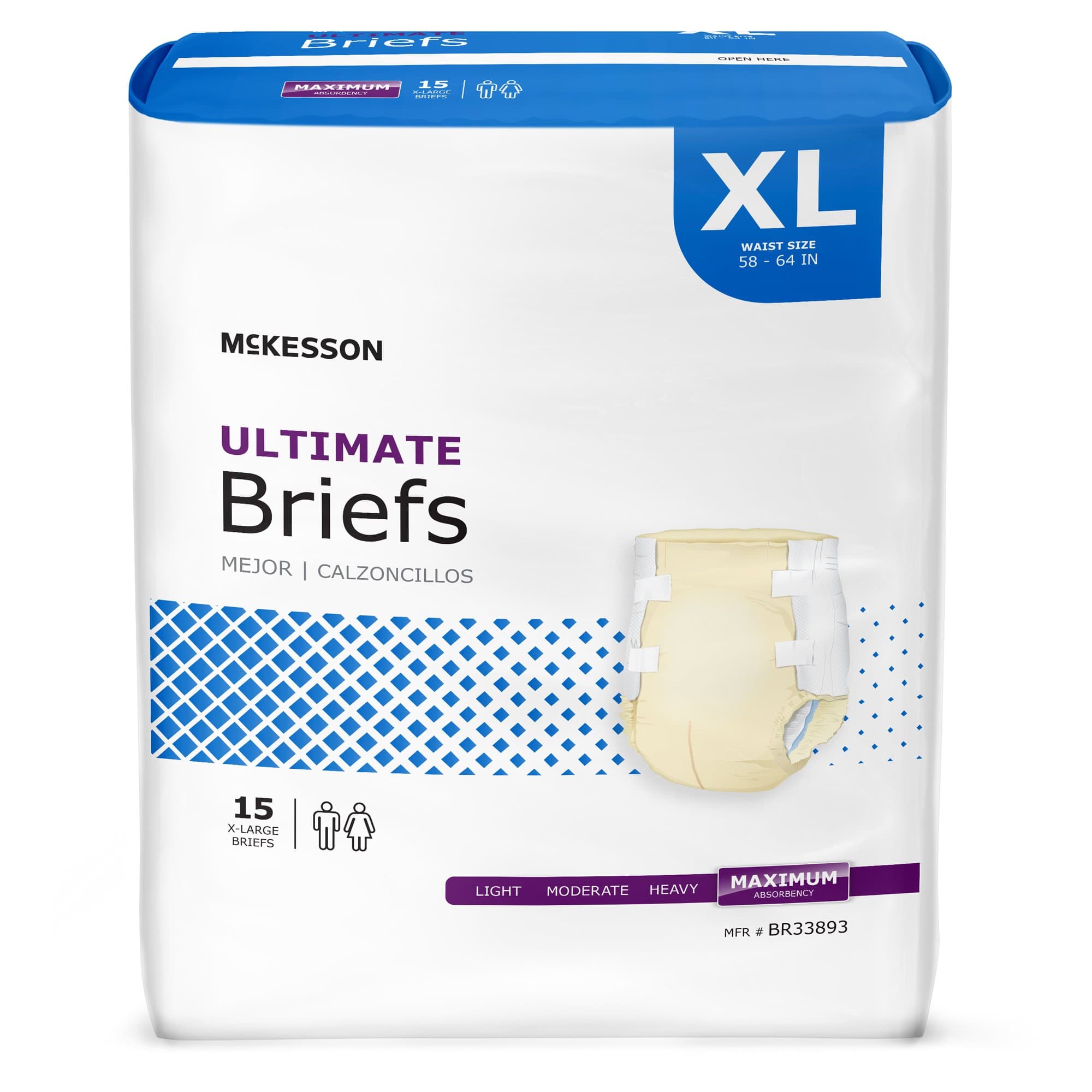 Picture of McKesson Ultimate Heavy Absorbency Incontinence Brief, Extra Large