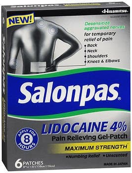 Picture of Salonpas Lidocaine Topical Pain Relief Patch
