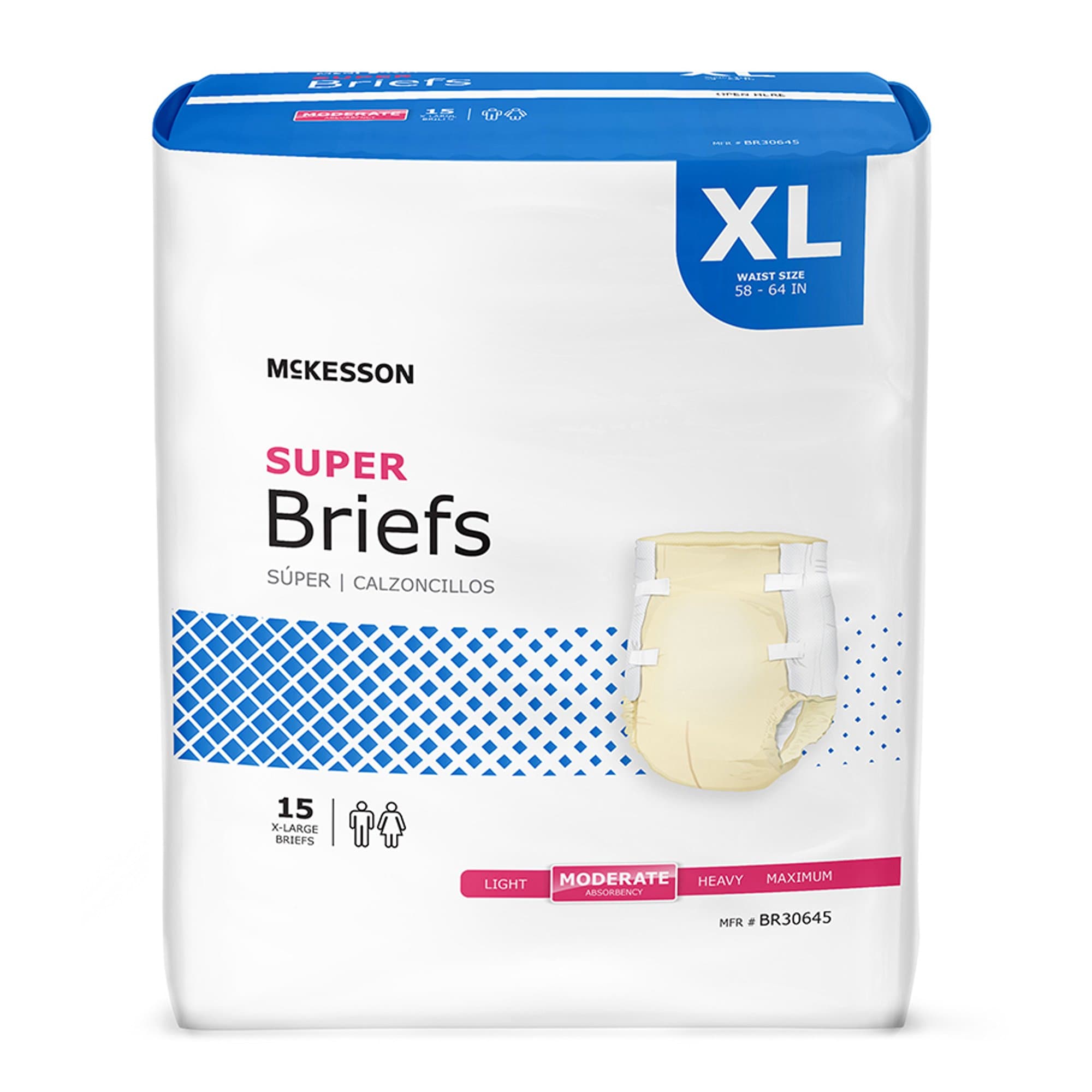 Picture of McKesson Super Moderate Absorbency Incontinence Briefs, Extra Large