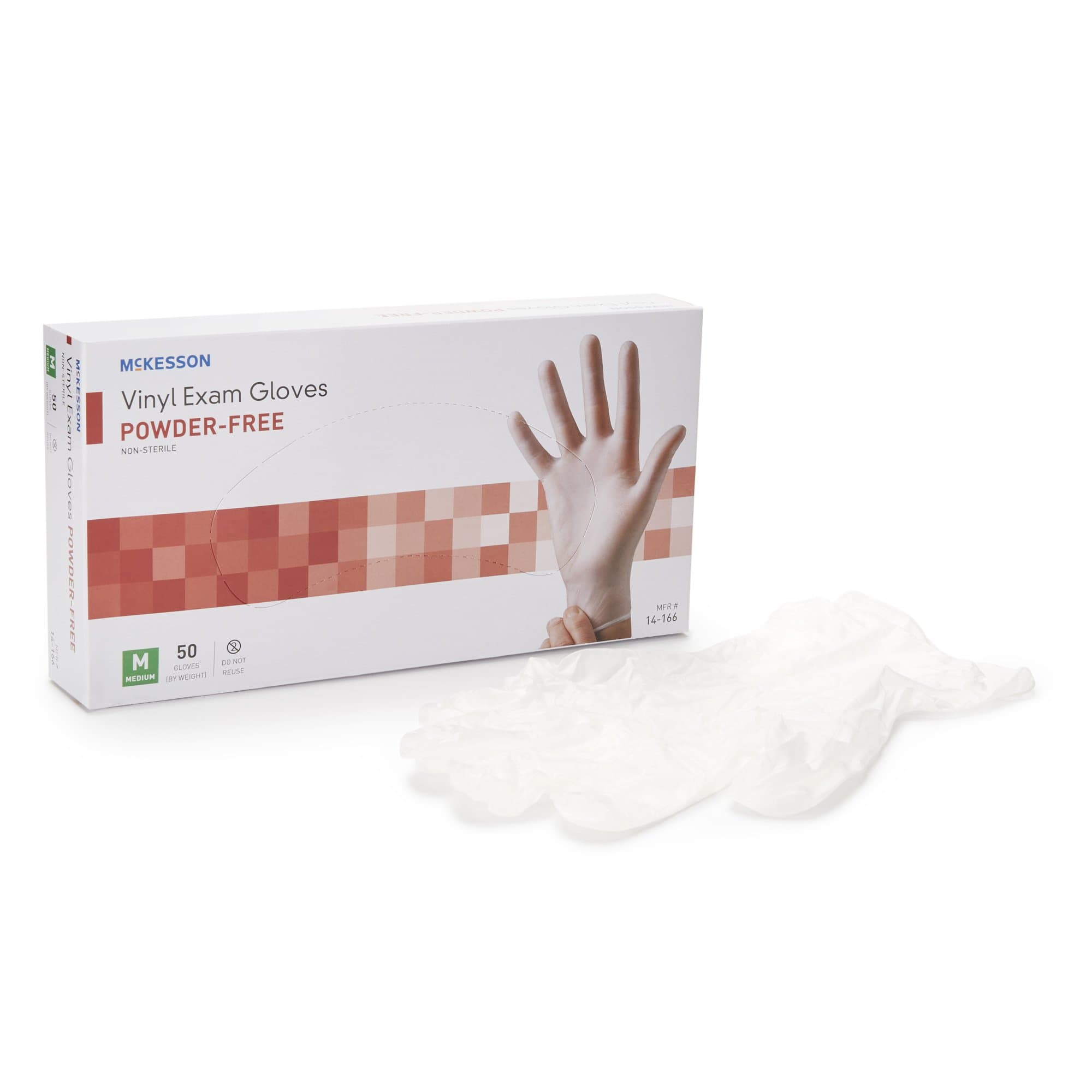 Picture of McKesson Confiderm Vinyl Exam Glove, Medium, Clear