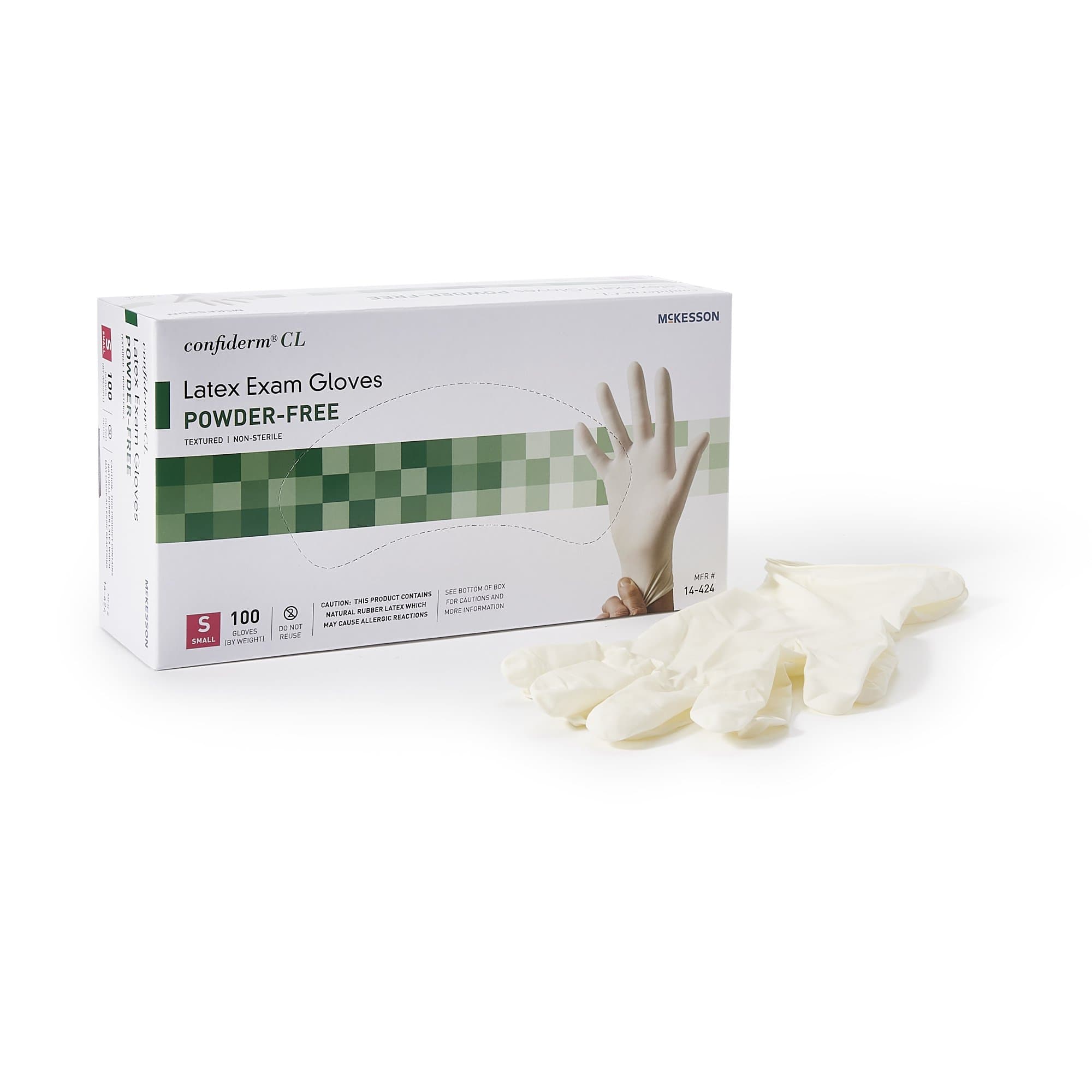 Picture of McKesson Confiderm CL Latex Exam Glove, Small, Ivory