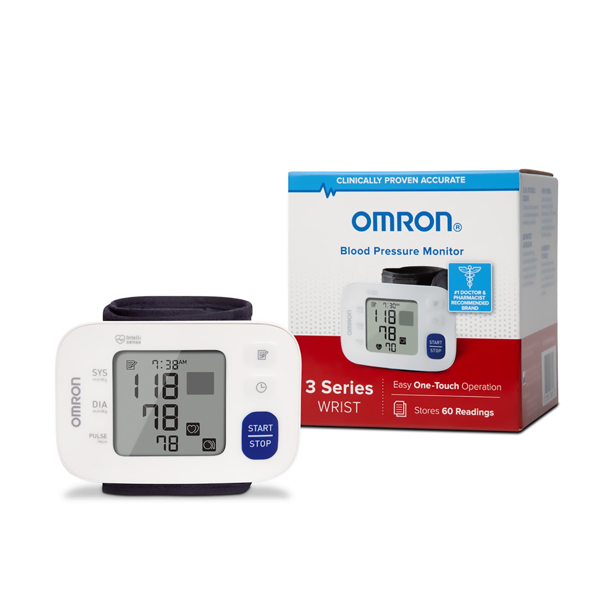 Picture of Omron 3 Digital Blood Pressure Wrist Unit, Automatic Inflation, Large Cuff