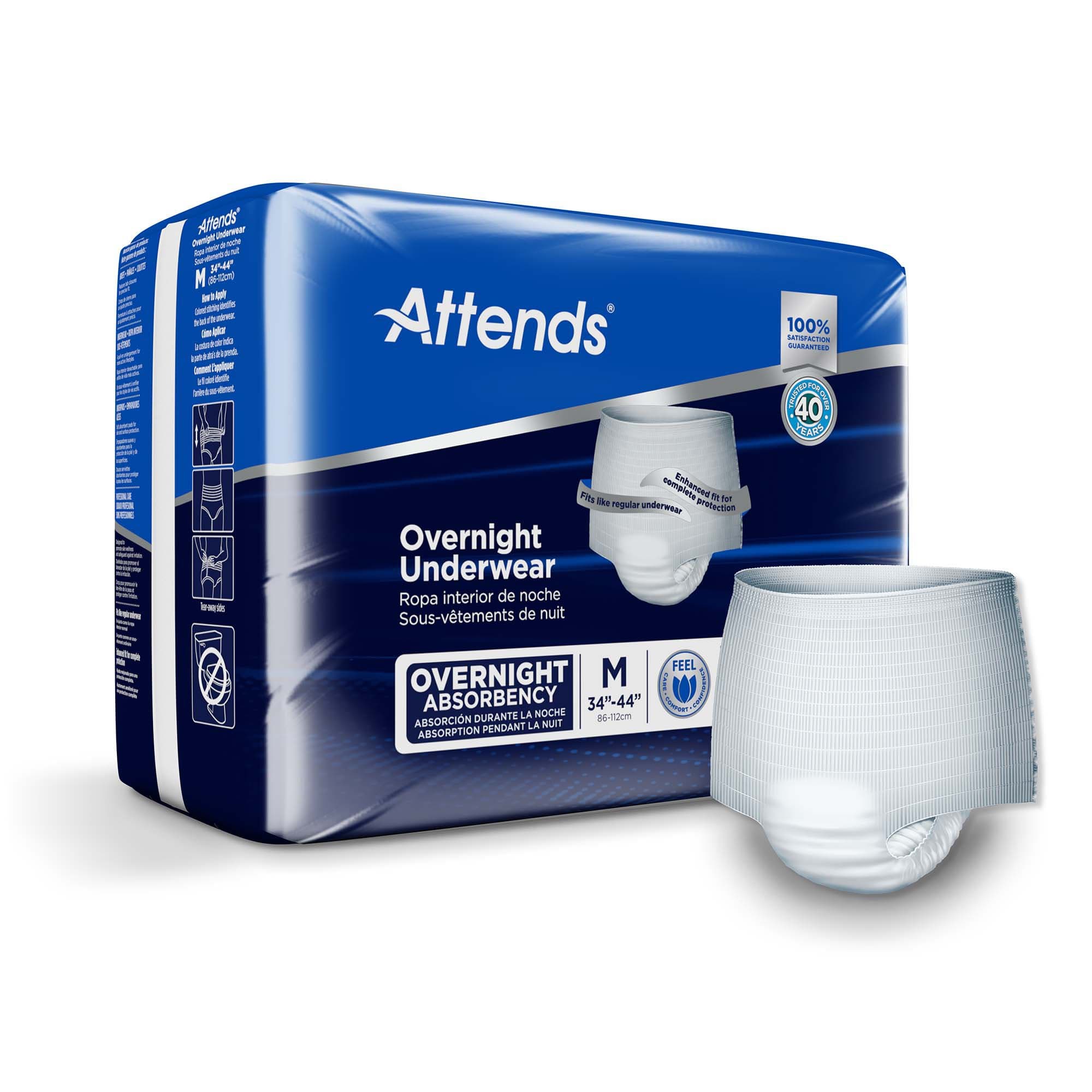 Picture of Attends Overnight Underwear with Extended Wear Protection, Medium