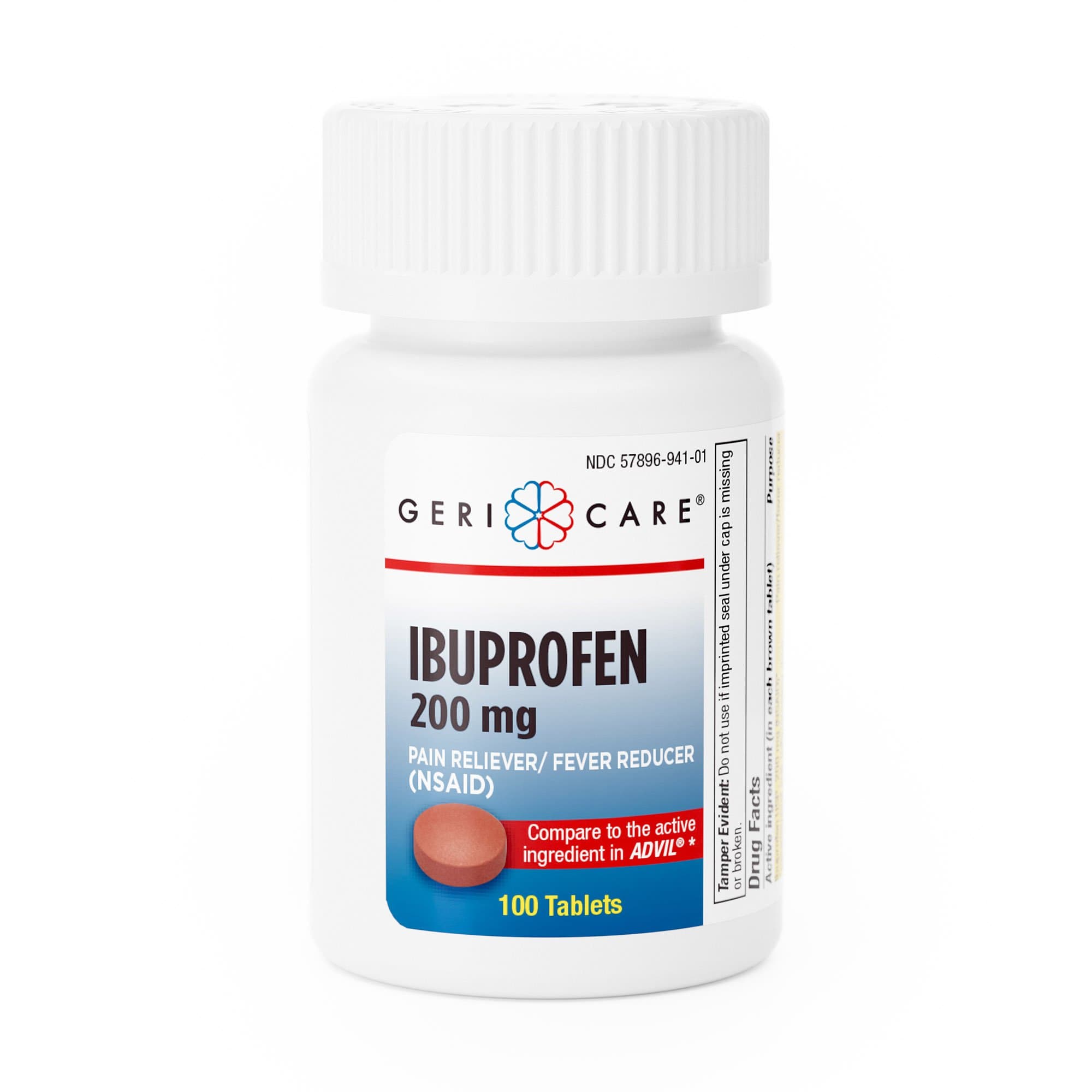Picture of Geri-Care 200mg Ibuprofen Tablets, Pain Reliever, Fever Reducer