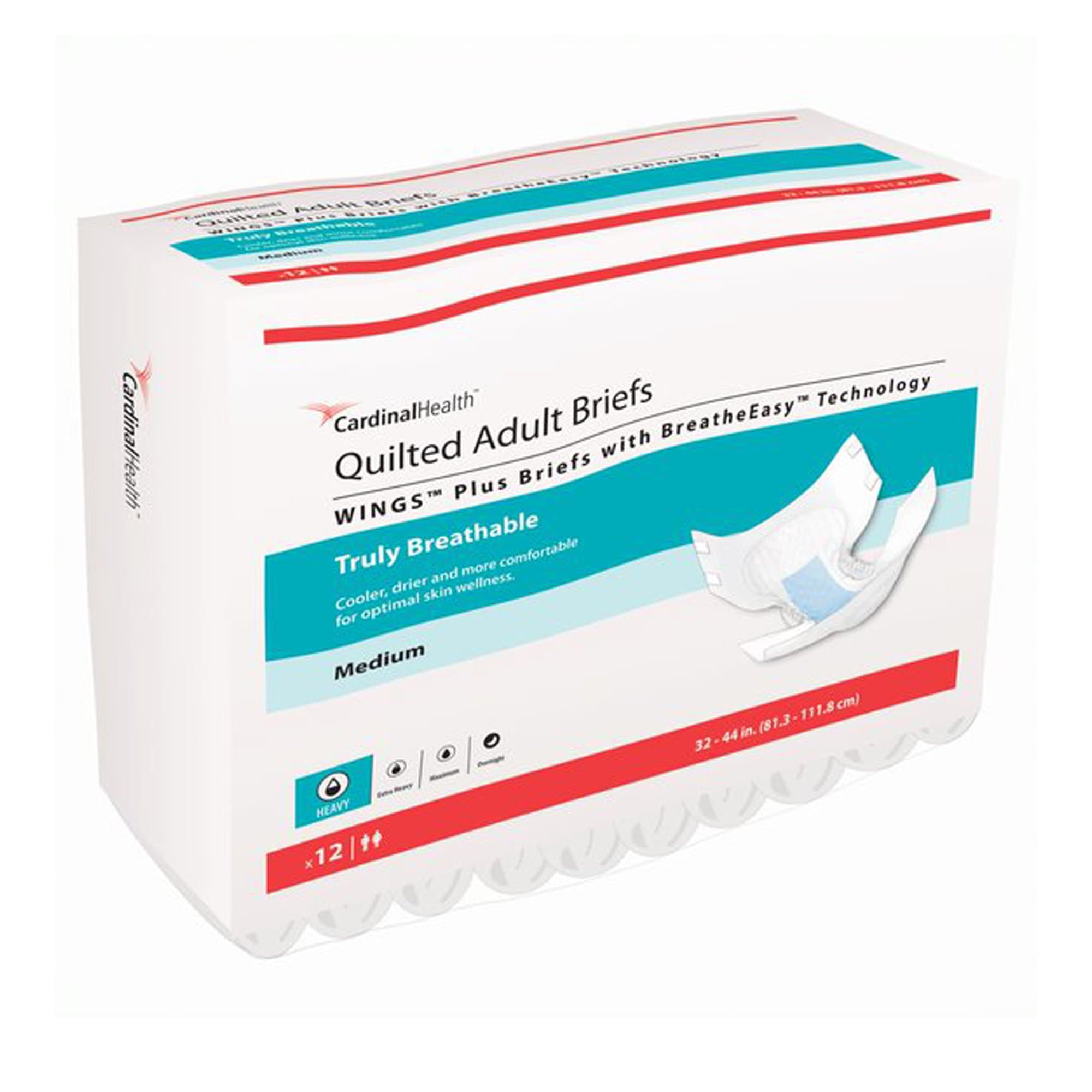 Picture of WingsTM Quilted Plus with BreatheEasyTM Technology Incontinence Brief, Medium