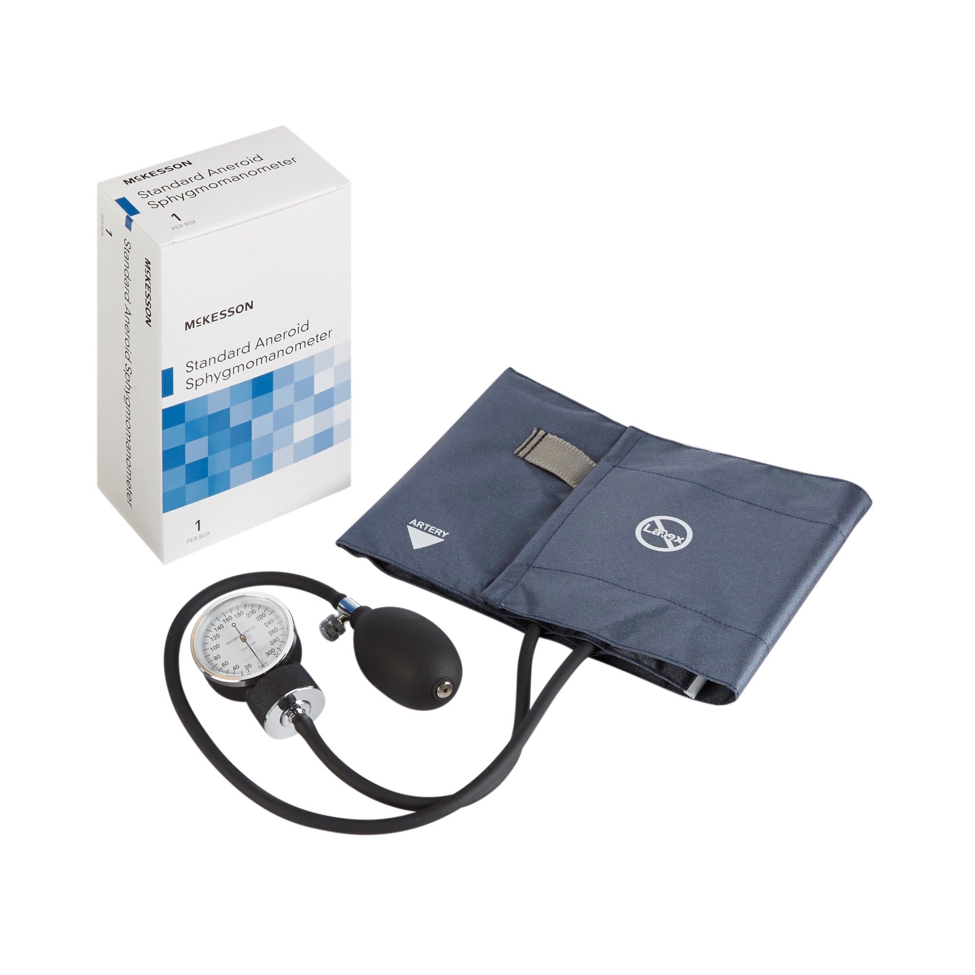 Picture of McKesson Aneroid Sphygmomanometer with Cuff, 2-Tube, Pocket-Size, Large Cuff