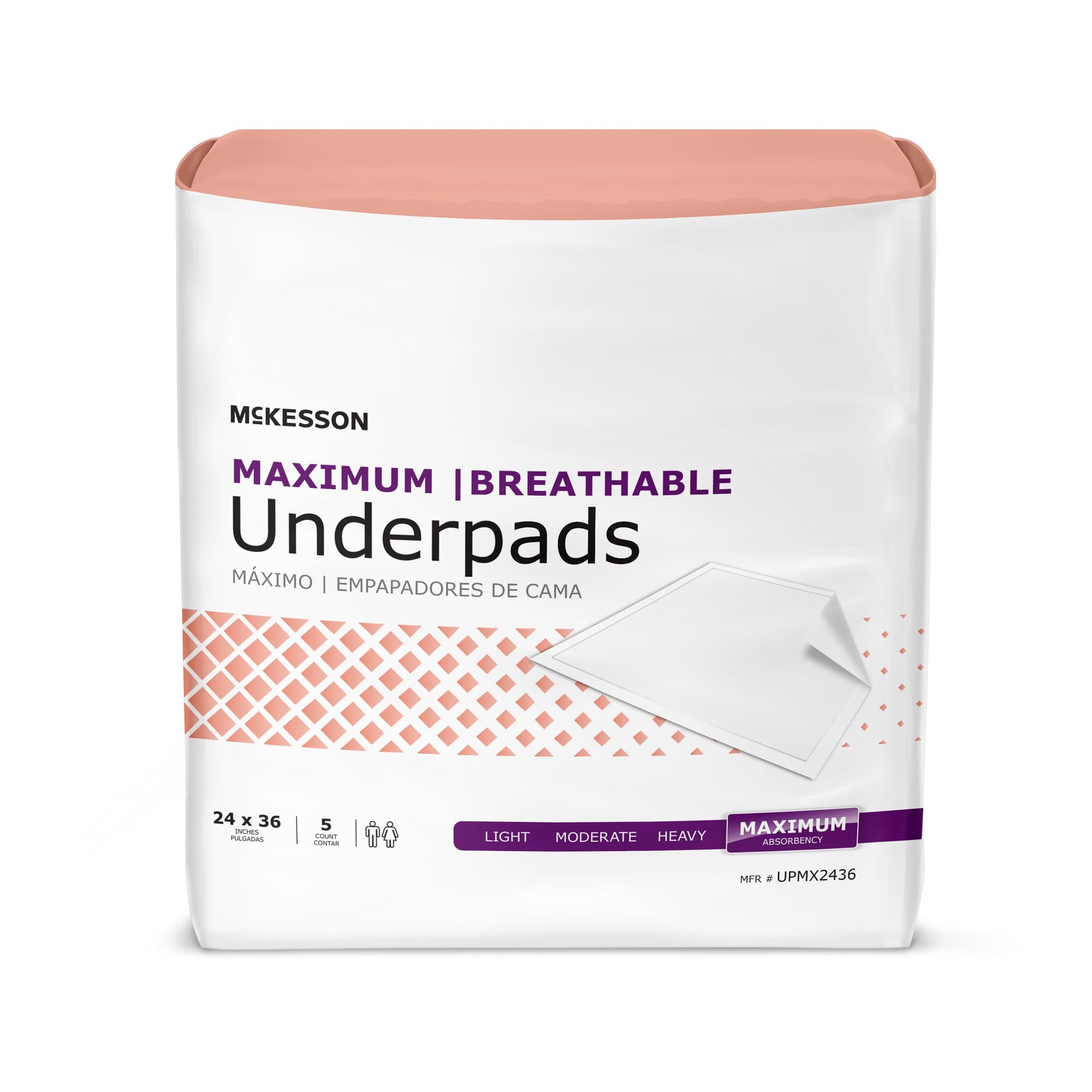 Picture of McKesson Ultimate Breathable Underpads, Maximum Protection, 24 x 36 Inch