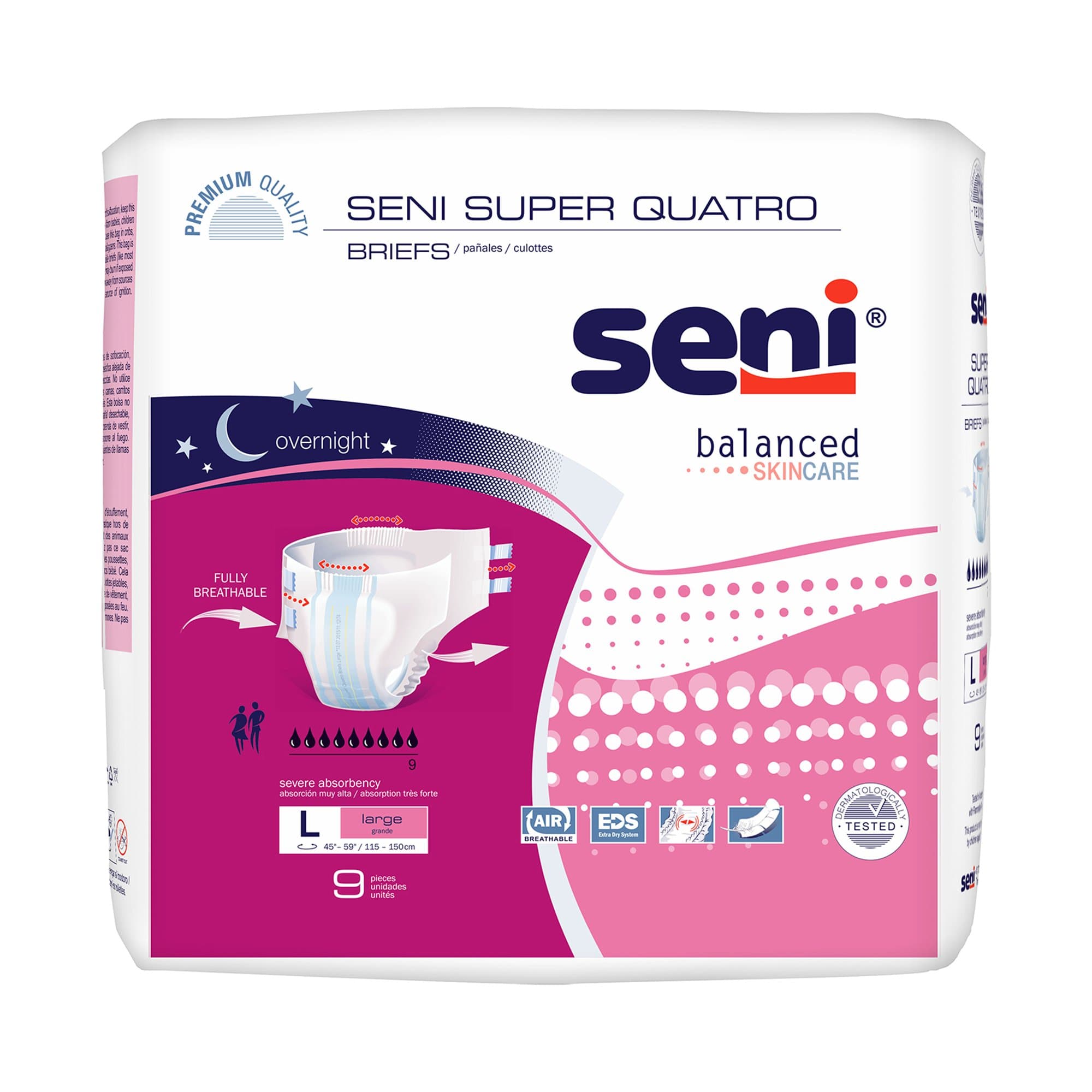 Picture of Seni Super Quatro Severe Absorbency Incontinence Brief, Large