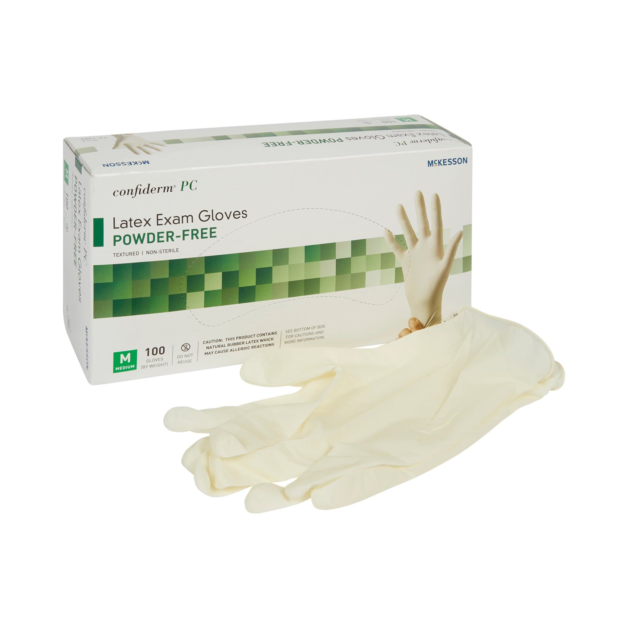 Picture of McKesson Confiderm Latex Exam Glove, Medium, Ivory