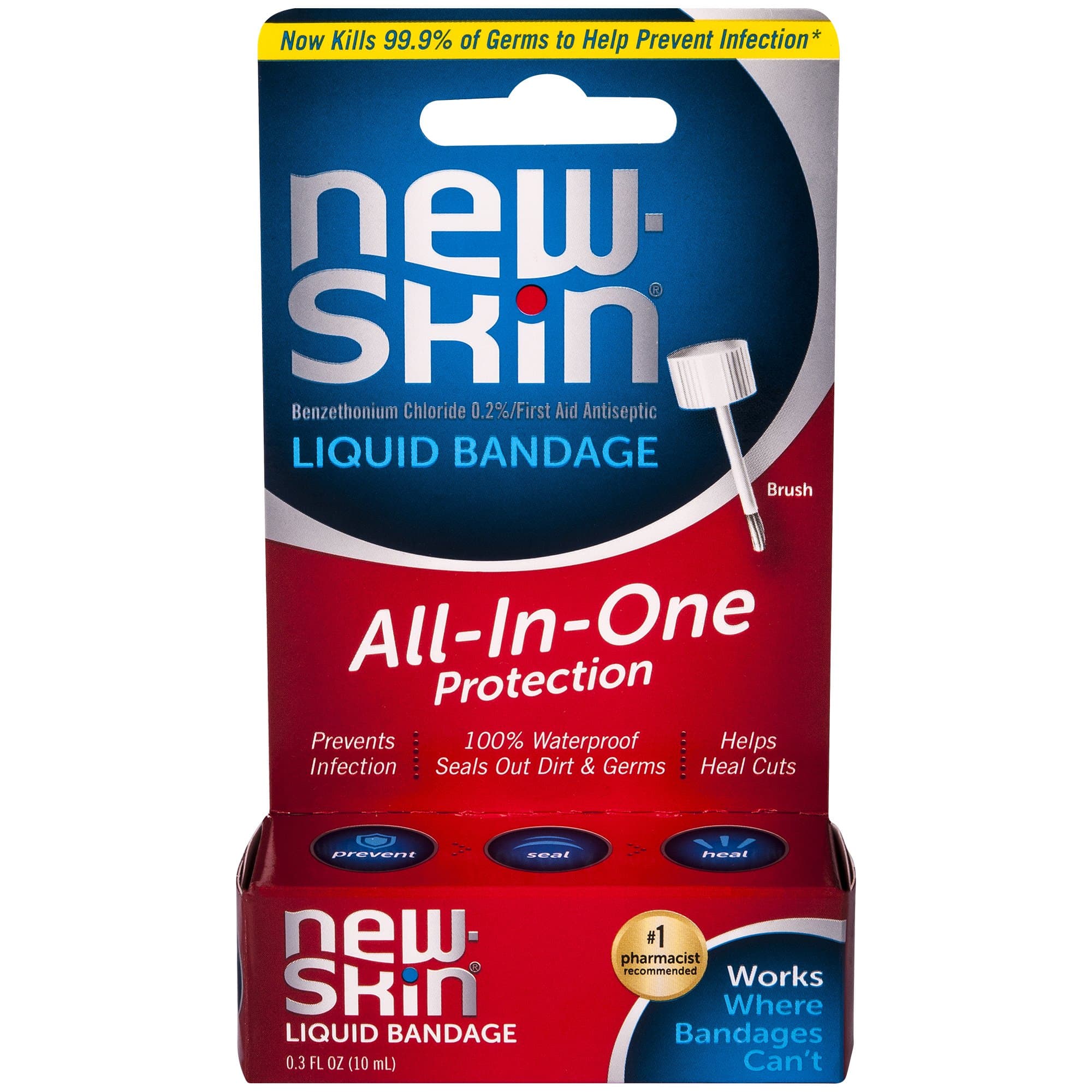 Picture of new-skin Benzethonium Chloride 0.2% First Aid Antiseptic Liquid Bandage, 10 mL