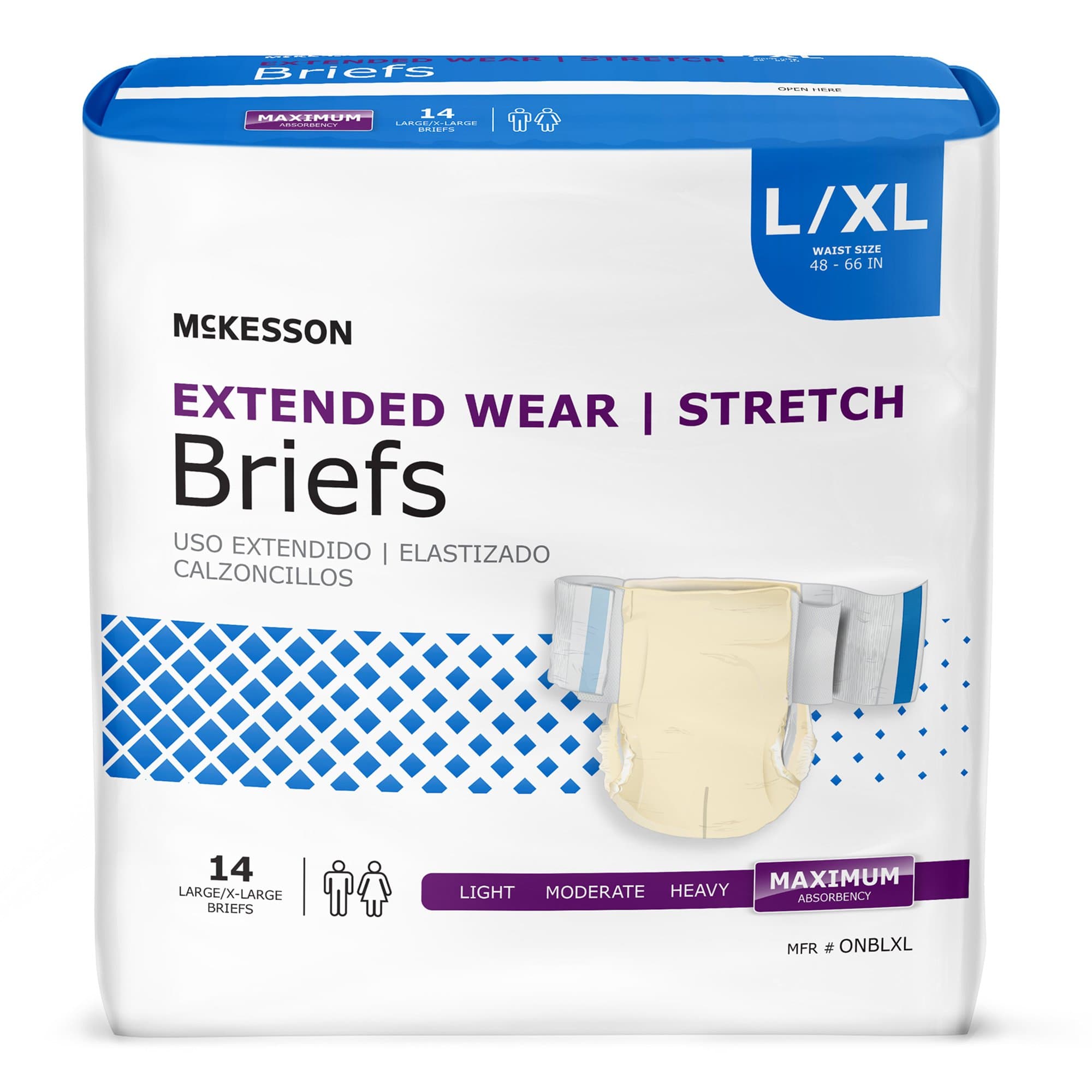 Picture of McKesson Extended Wear Maximum Absorbency Incontinence Brief, Large / X-Large
