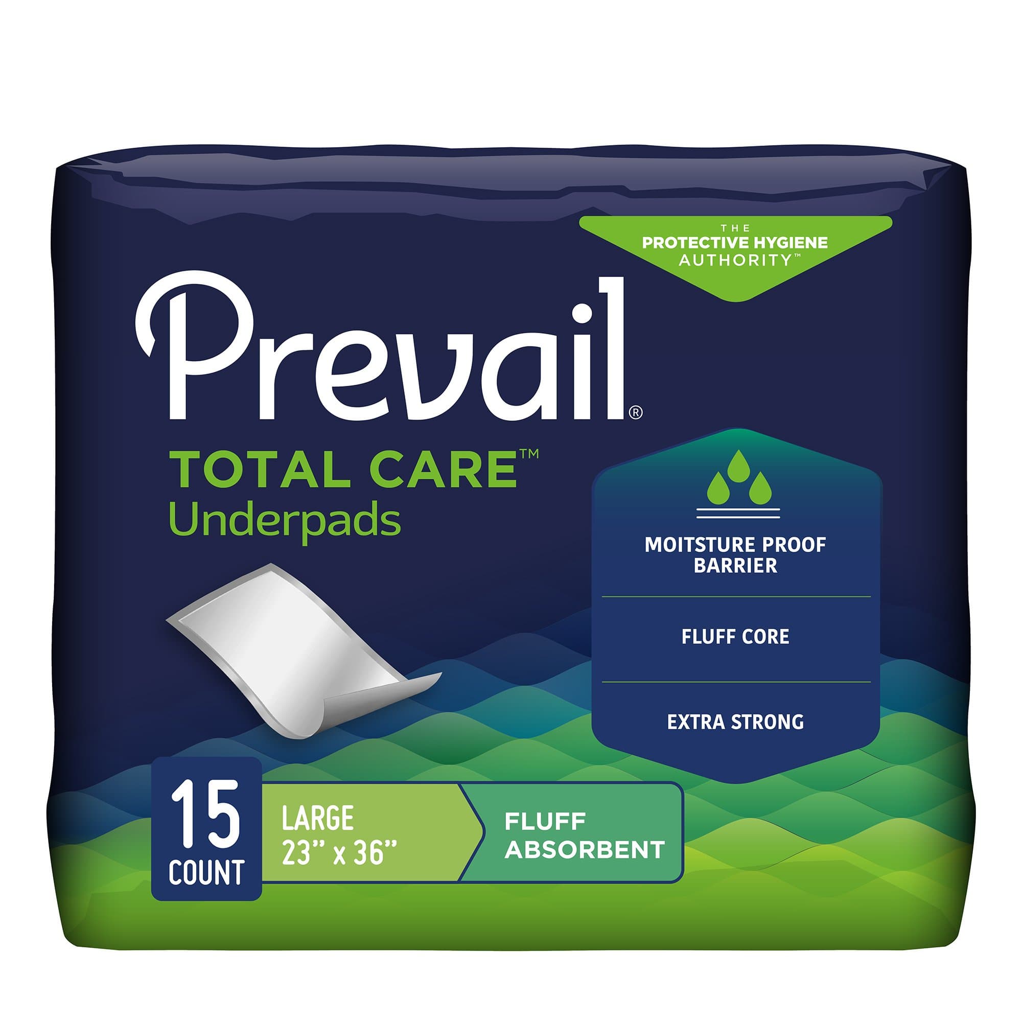 Picture of Prevail Total CareTM Fluff Underpads, Large