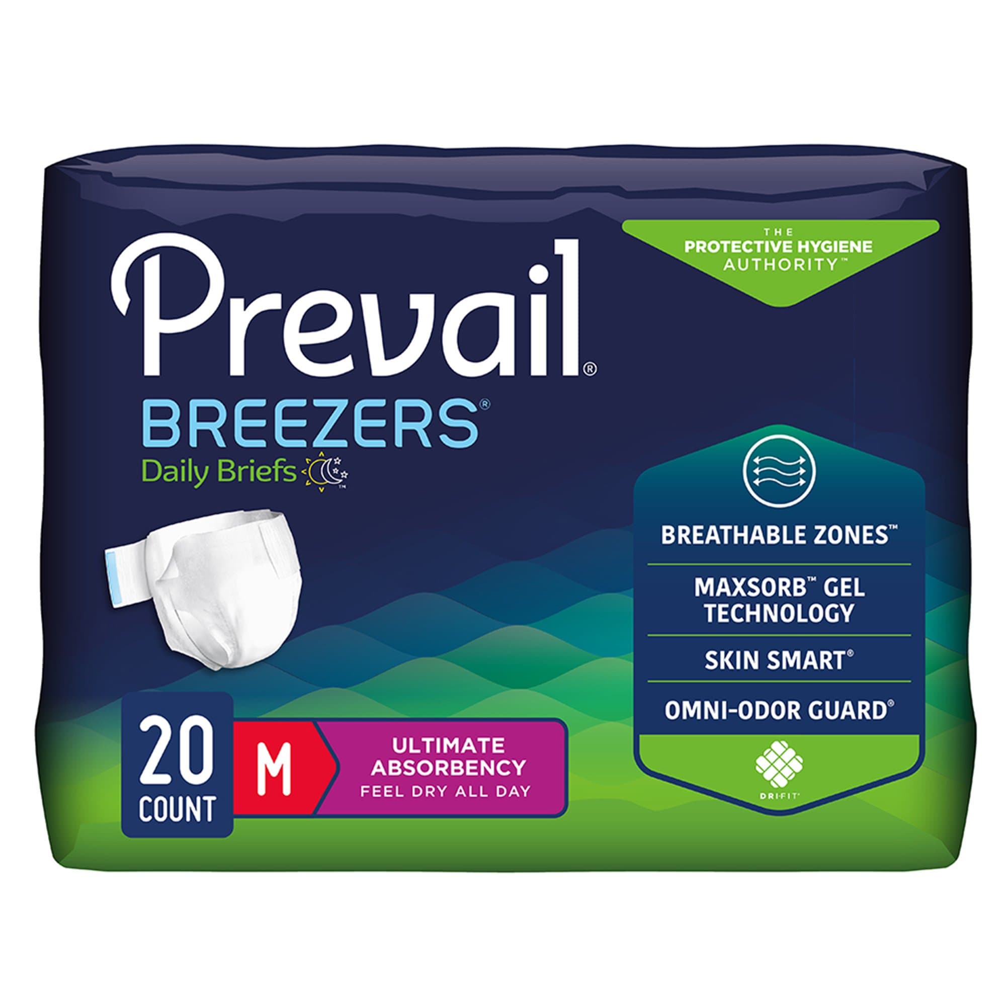 Picture of Prevail Breezers Ultimate Absorbency Incontinence Briefs, Medium