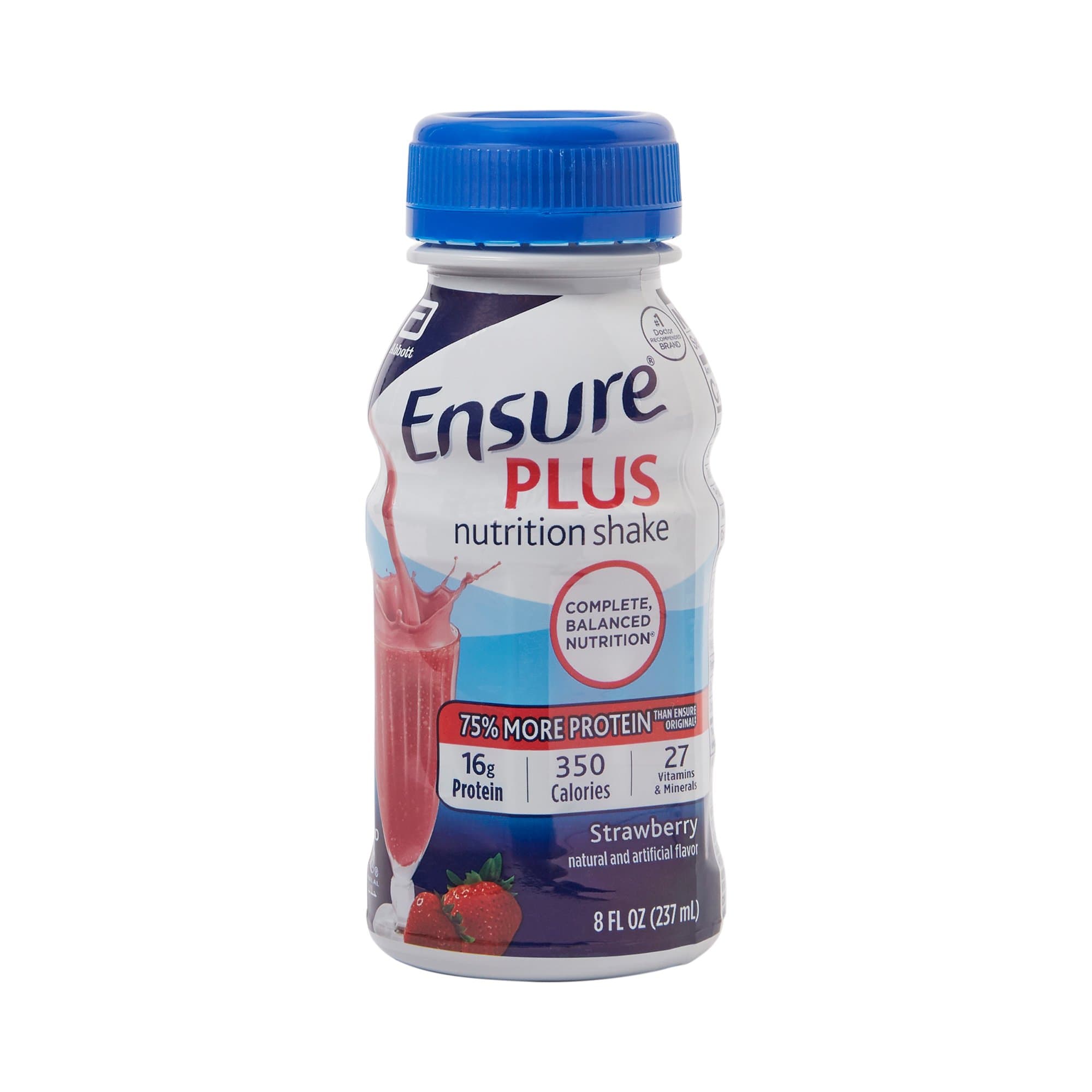 Picture of Ensure Plus Nutrition Shake, Strawberry, 8-ounce bottle