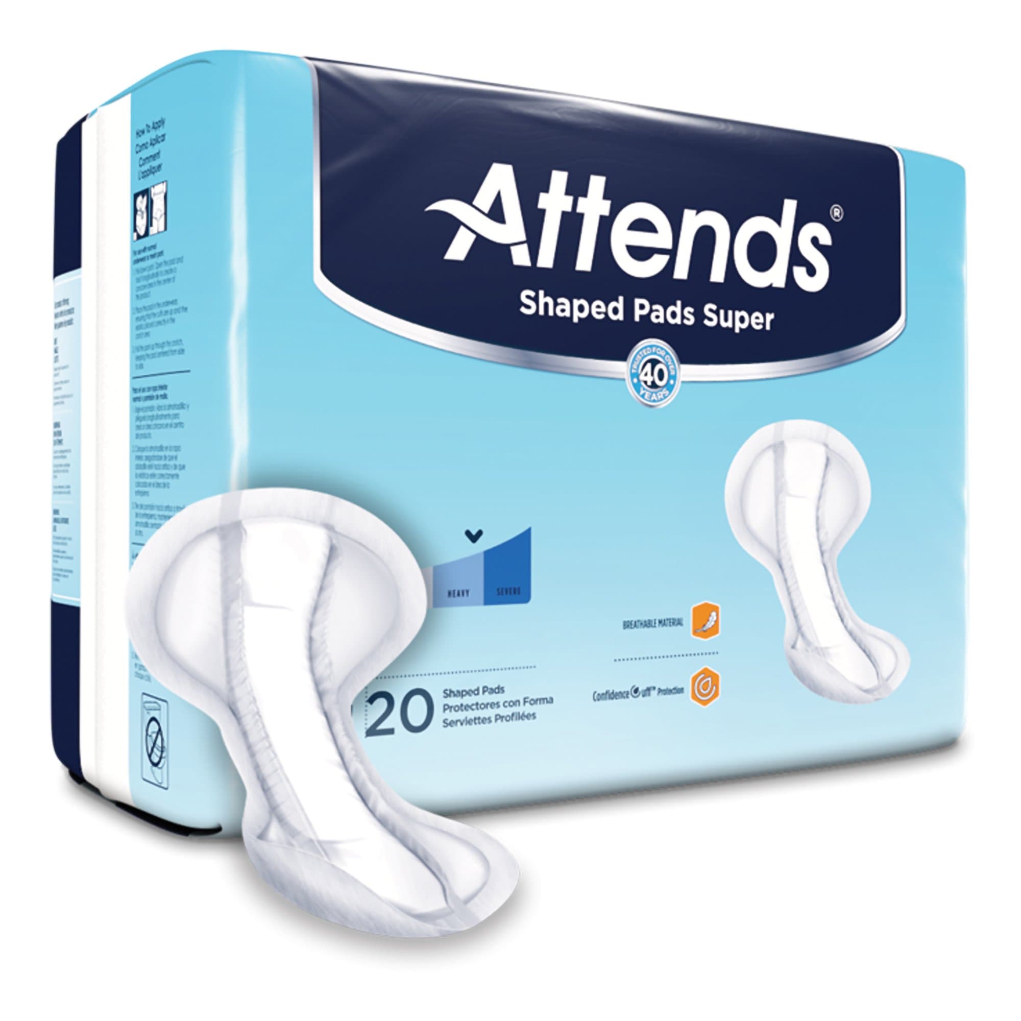 Picture of Attends Shaped Bladder Control Pads, Super