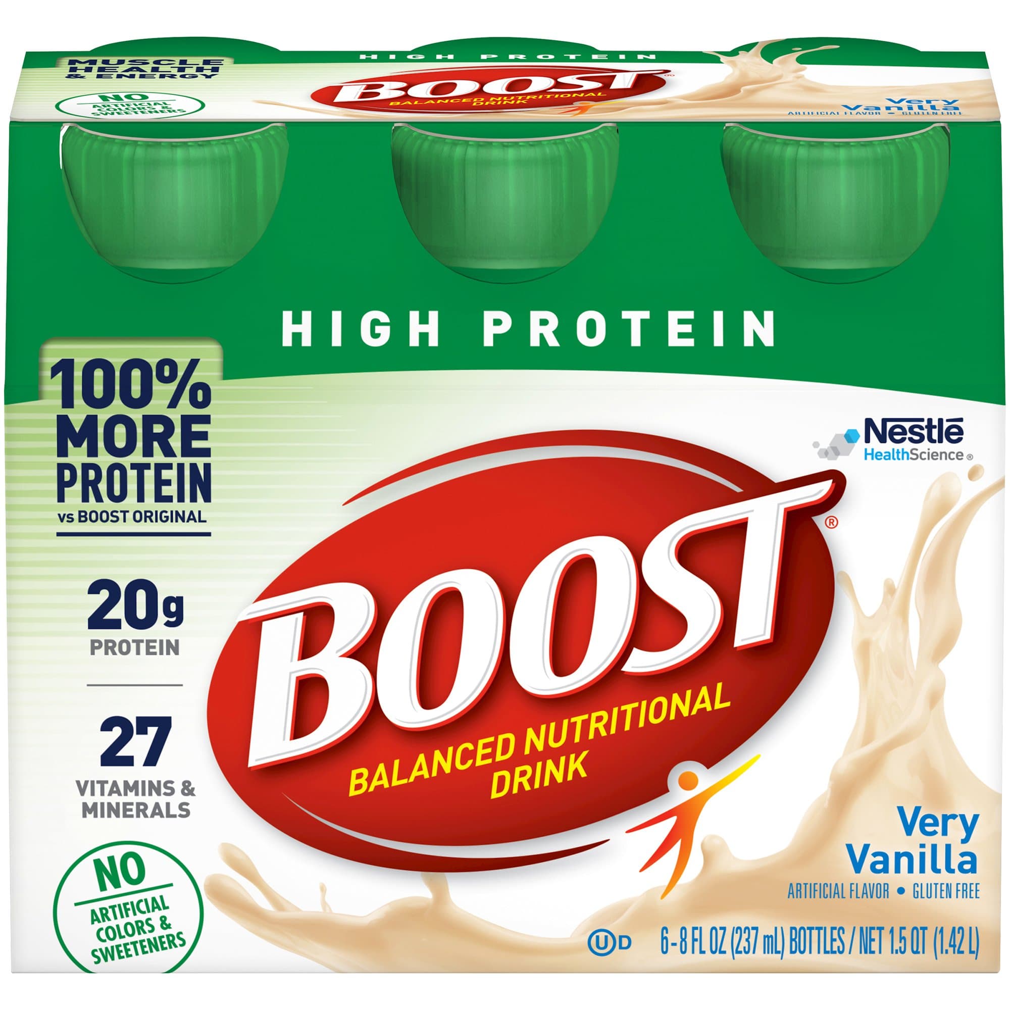 Picture of Boost High Protein Vanilla Complete Nutritional Drink, (6) 8 oz. Bottles