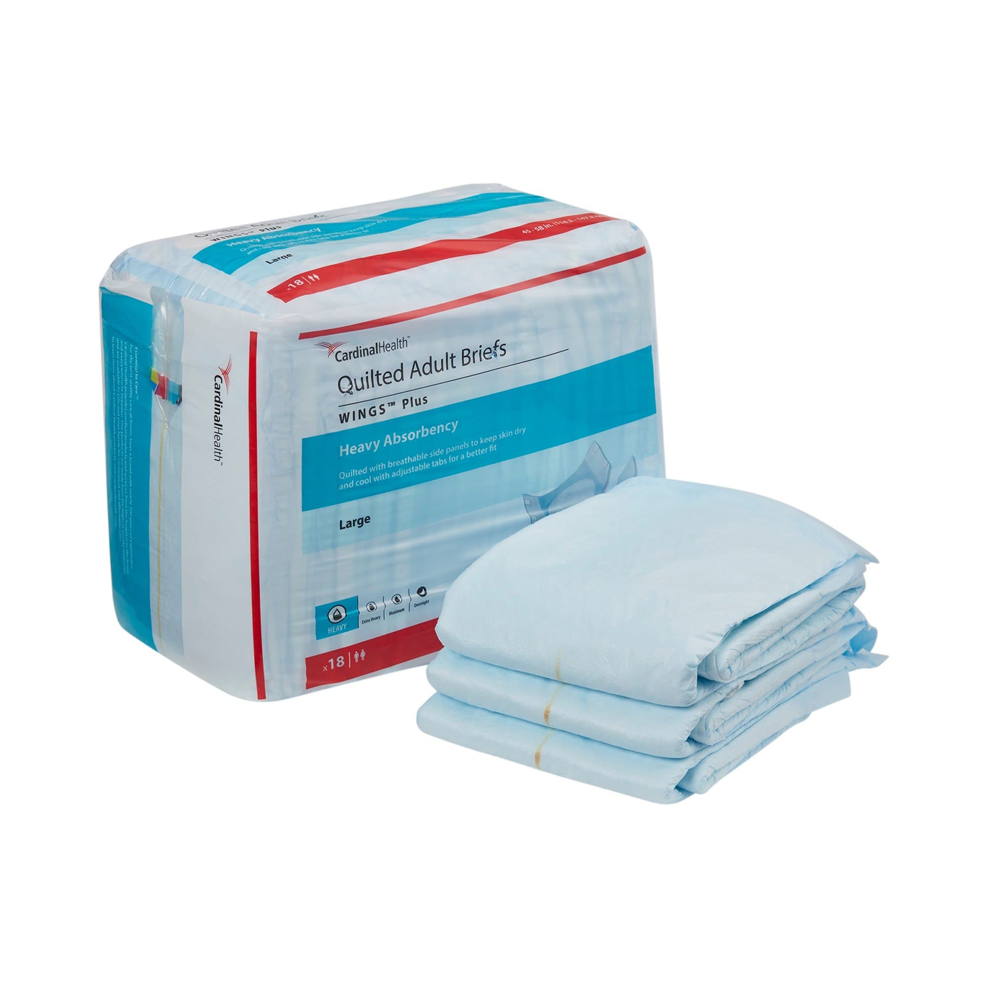 Picture of WingsTM Plus Quilted Heavy Absorbency Incontinence Brief, Large