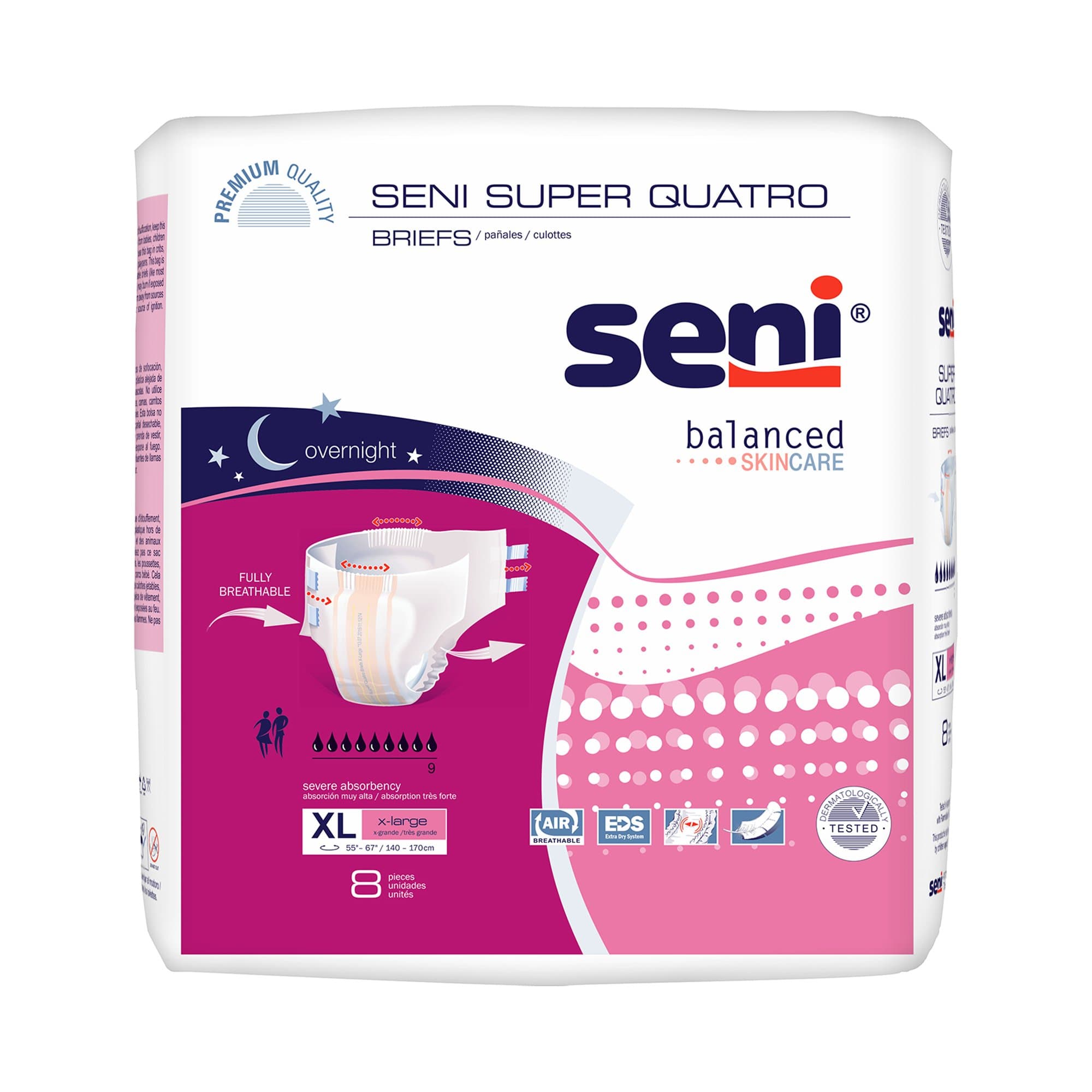 Picture of Seni Super Quatro Severe Absorbency Incontinence Brief, Extra Large