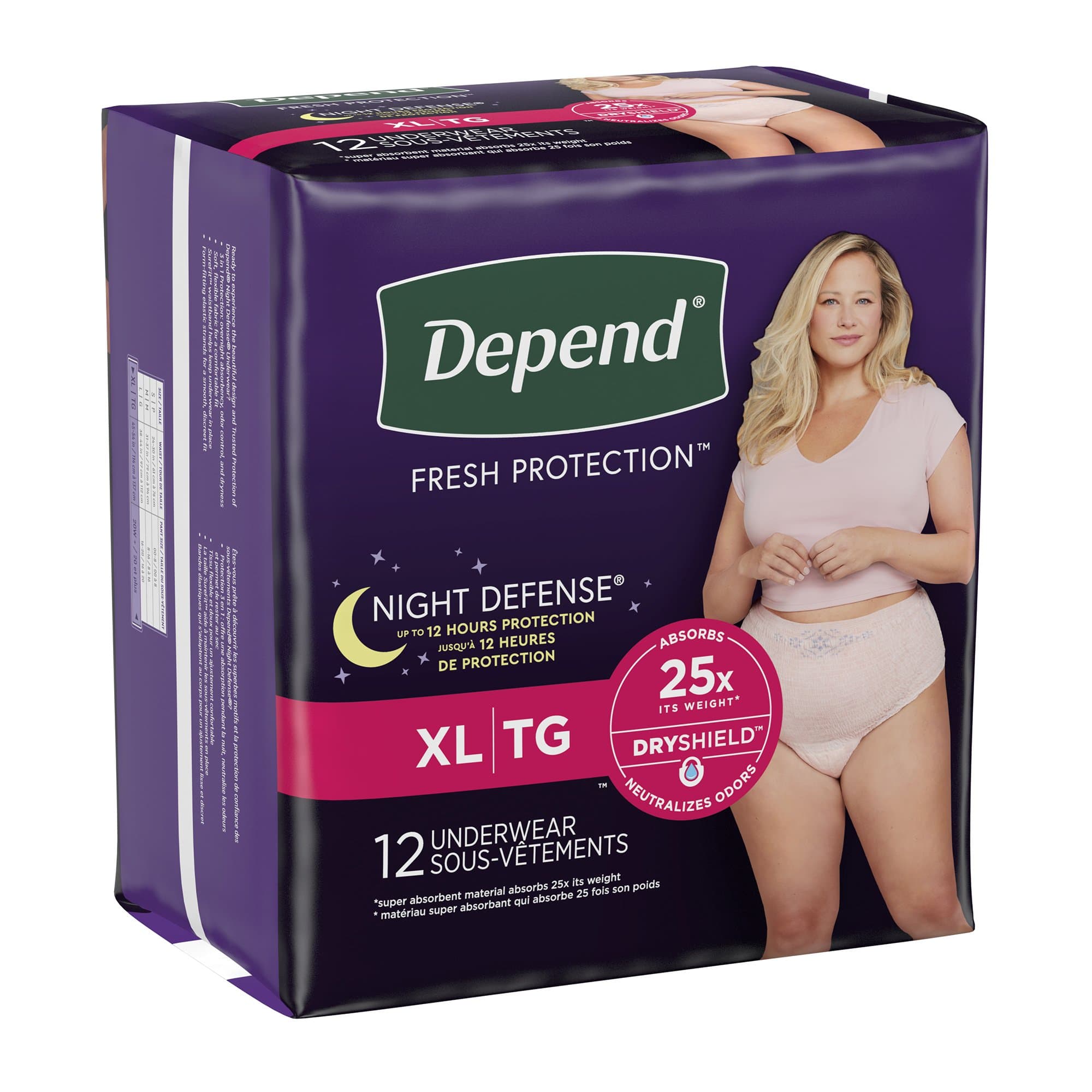 Picture of Depend Night Defense Women's Absorbent Underwear, X-Large