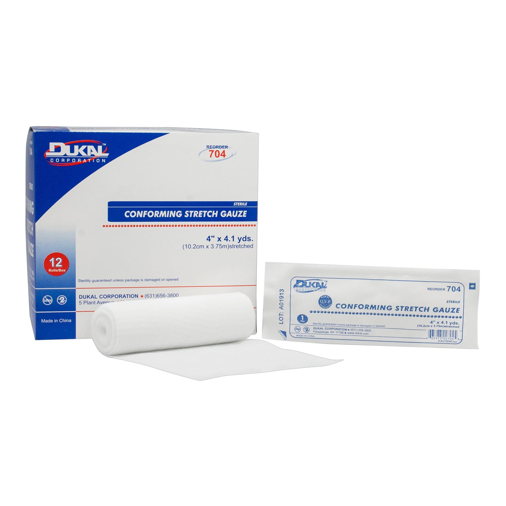 Picture of DukalTM Sterile Conforming Bandage, 4 Inch x 4-1/10 Yard, 1-Ply