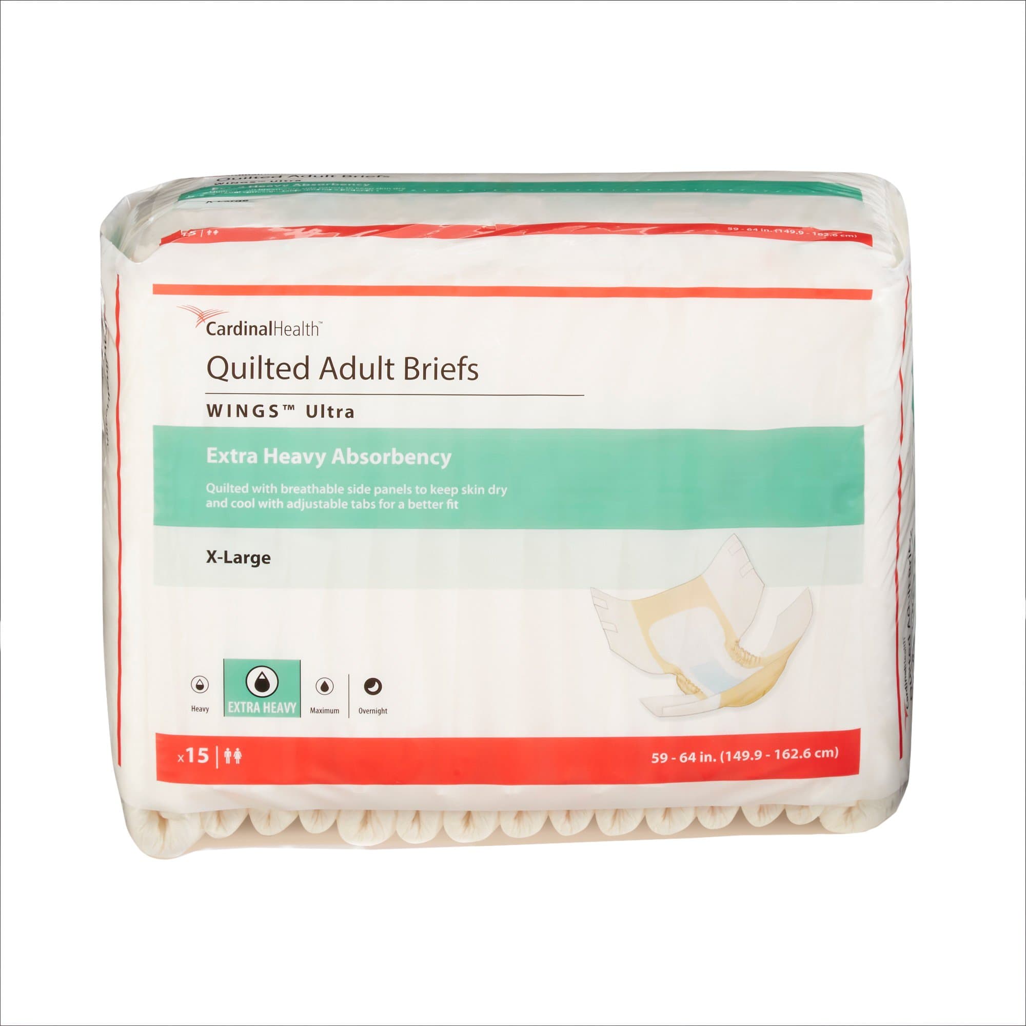 Picture of WingsTM Ultra Quilted Extra Heavy Absorbency Incontinence Brief, Extra Large