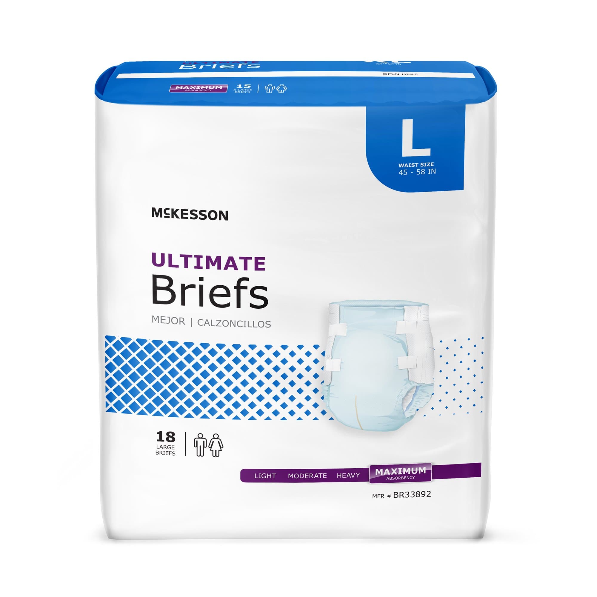 Picture of McKesson Ultimate Heavy Absorbency Incontinence Brief, Large