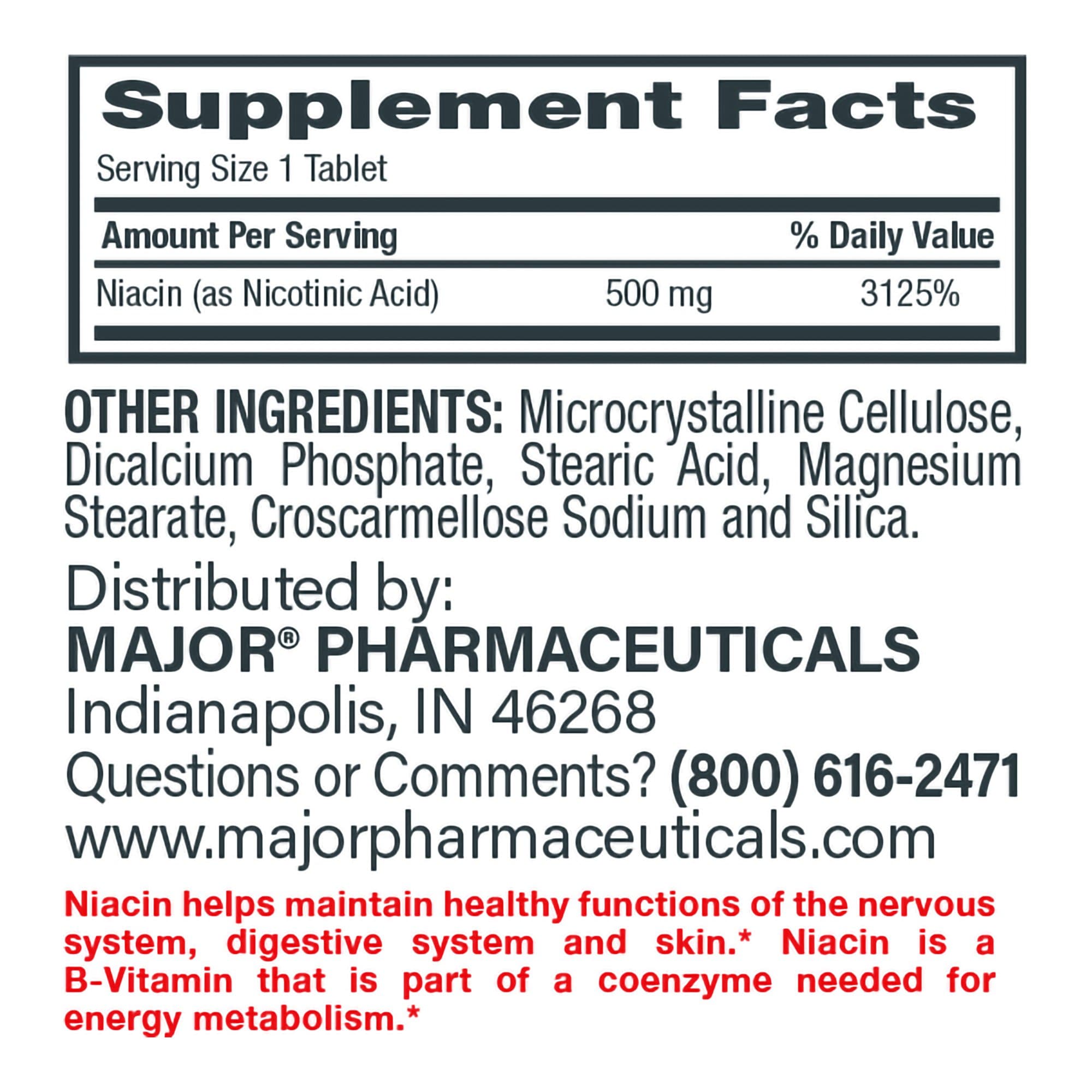 Picture of Major Vitamin B-3 Dietary Supplement