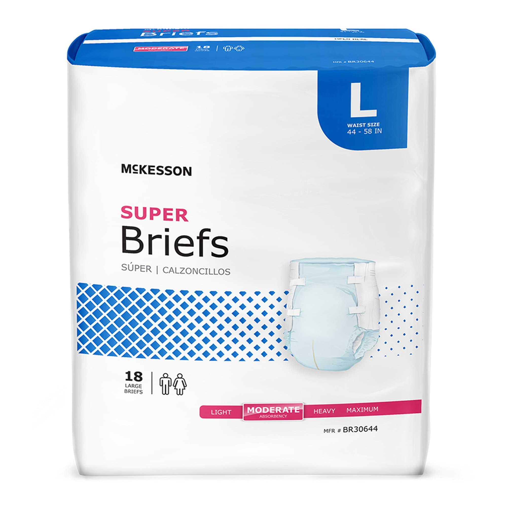 Picture of McKesson Super Moderate Absorbency Incontinence Briefs, Large