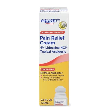 Picture of Equate Maximum Strength Lidocaine Pain Relief Cream for Body Aches, 2.5fl oz