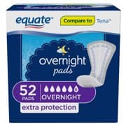 Picture of Equate Women's Overnight Incontinence Pads, Ultimate Absorbency, 52ct