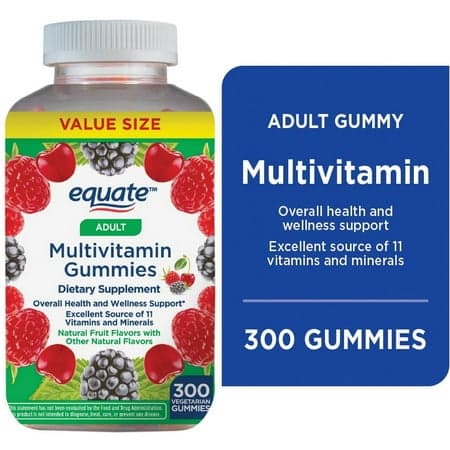 Picture of Equate Multivitamin Gummies for General Health, Natural Fruit, 300 Count