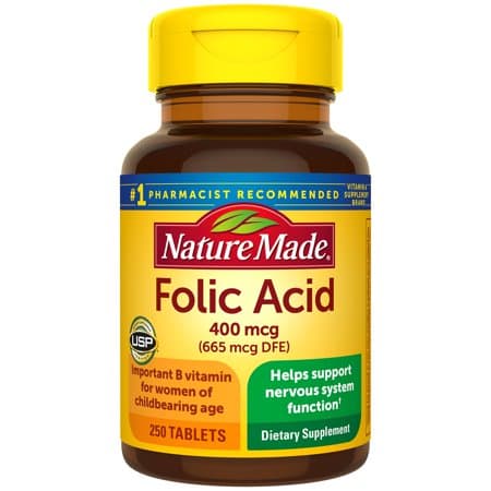 Picture of Nature Made Folic Acid Dietary Supplement Tablets, 400mcg, 250ct