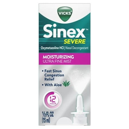 Picture of Vicks Sinex Severe Moisturizing Ultra Fine Nasal Decongestant Mist with Aloe, 265 Sprays