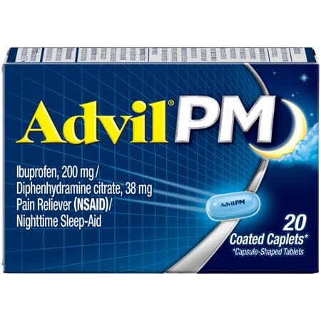 Picture of Advil Nighttime Sleep-Aid, 200 mg, Coated Caplets