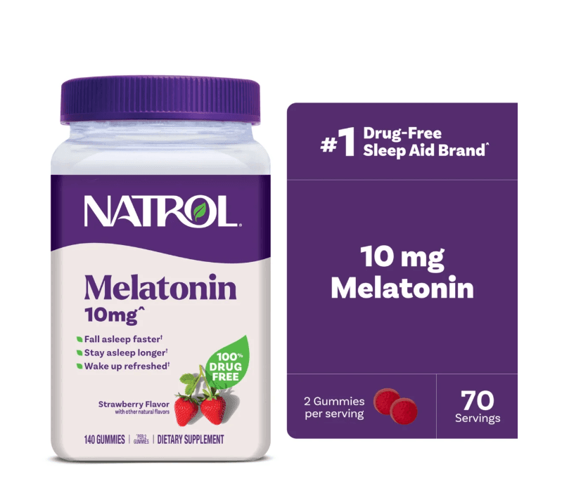 Picture of Natrol Melatonin Gummies, Sleep Support for Adults, Strawberry Flavor, 10mg, 140 Count