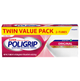 Picture of Super Poligrip Original Formula Zinc Free Denture and Partials Adhesive Cream, Mint, 2.4 oz, 2 Pack