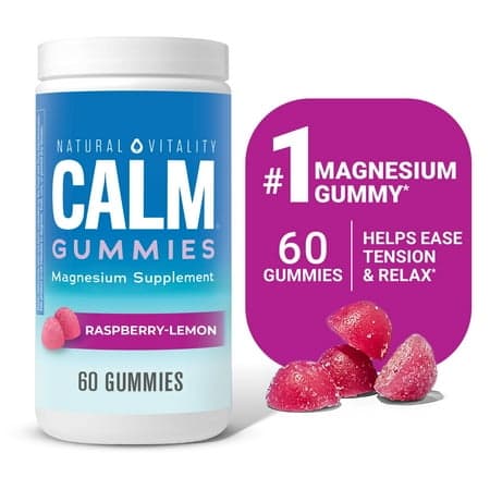 Picture of Natural Vitality Calm, Magnesium Citrate Gummies, Raspberry-Lemon, 60 Gummies