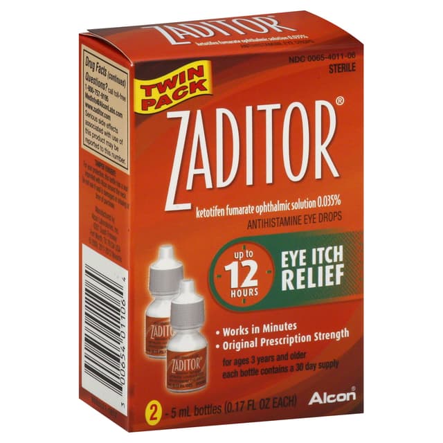 Picture of Zaditor Antihistamine Eye Drops, Eye Itch Relief, Twin Pack